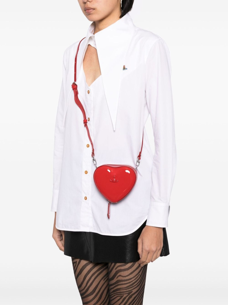 Vivienne Westwood mini heart patent crossbody bag outlook
