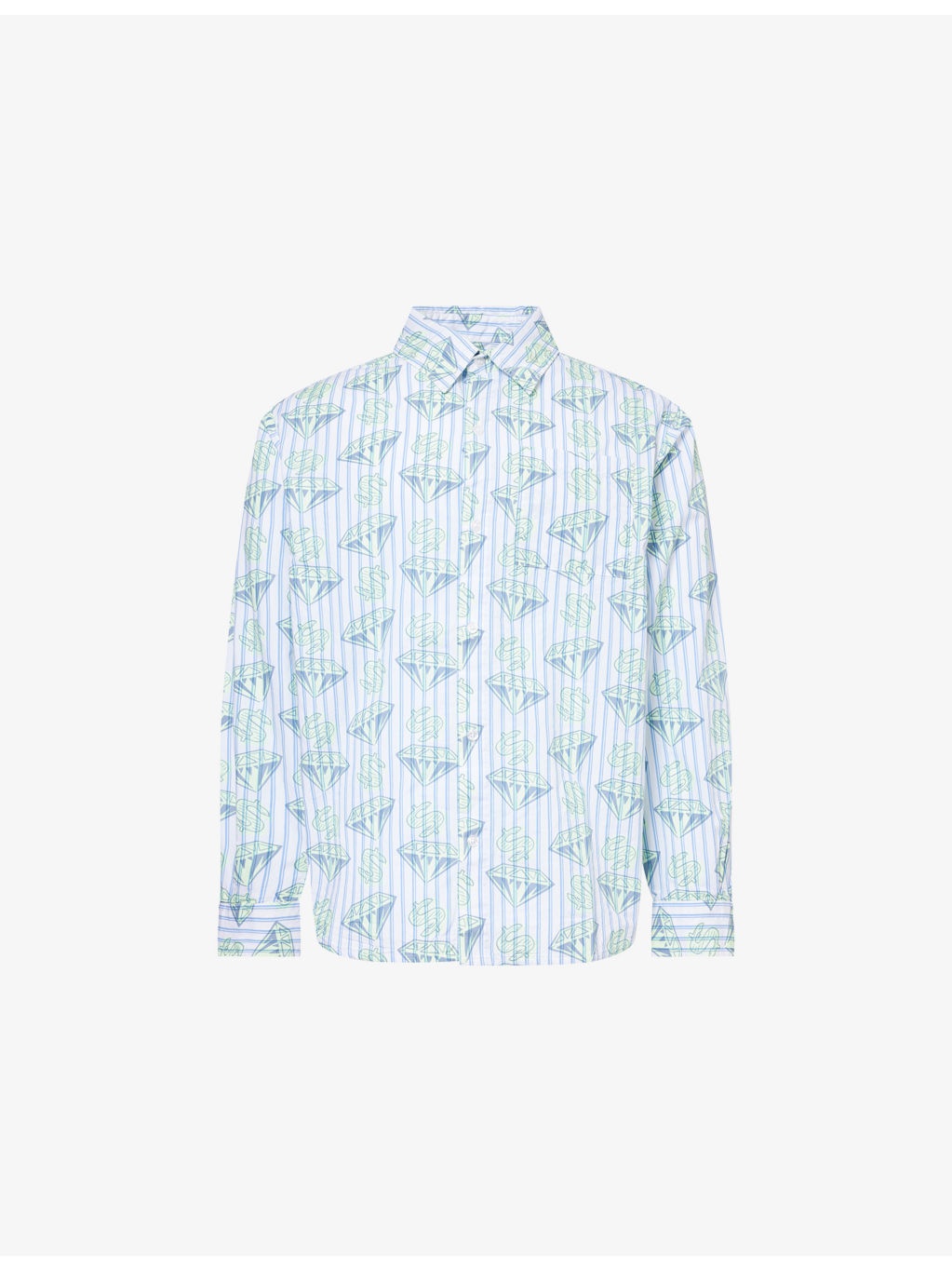 Glow Striped Relaxed-Fit Cotton Shirt - 1