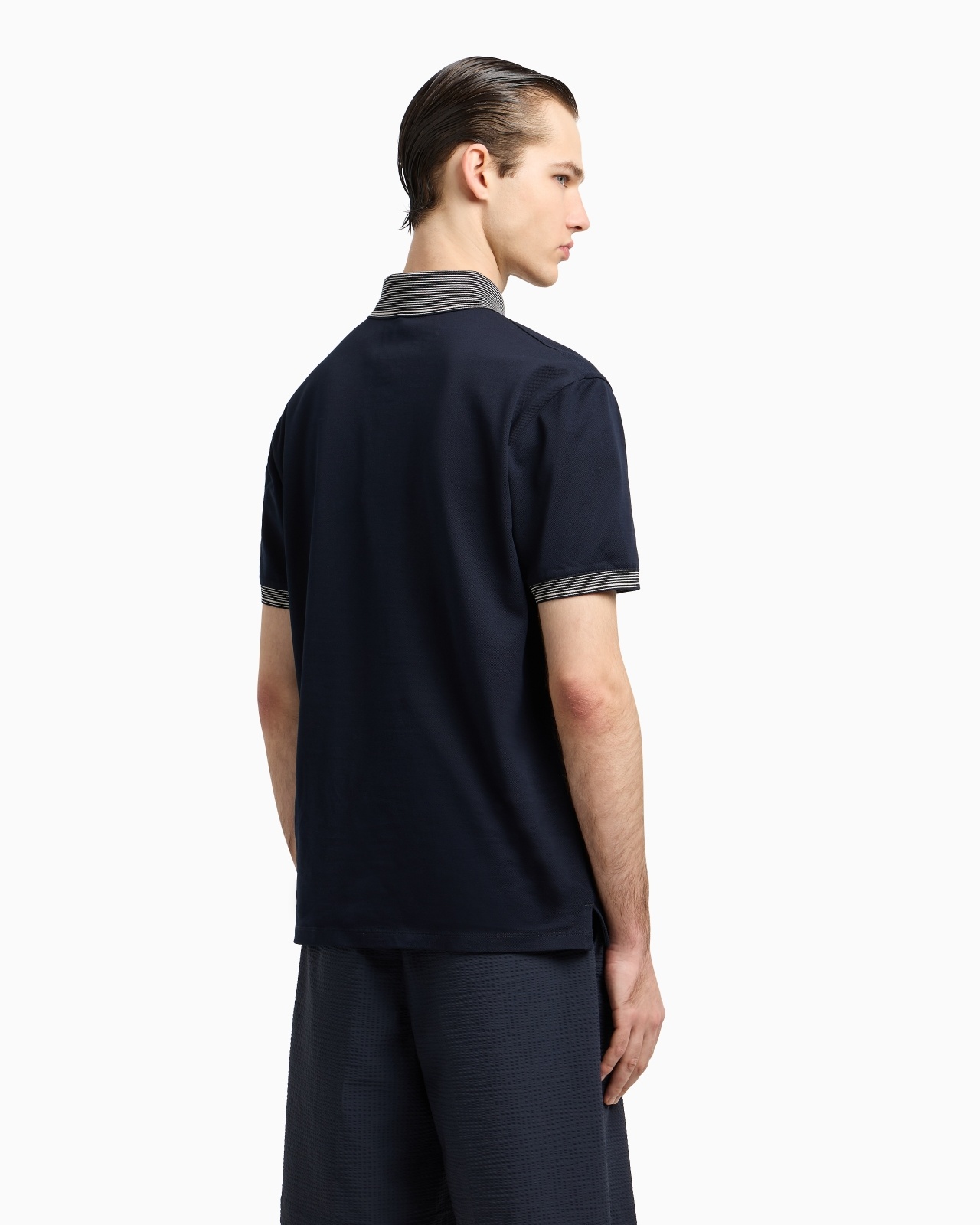 PIQUÉ POLO SHIRT WITH SUPER-EMBOSSED EA EMBROIDERY - 3
