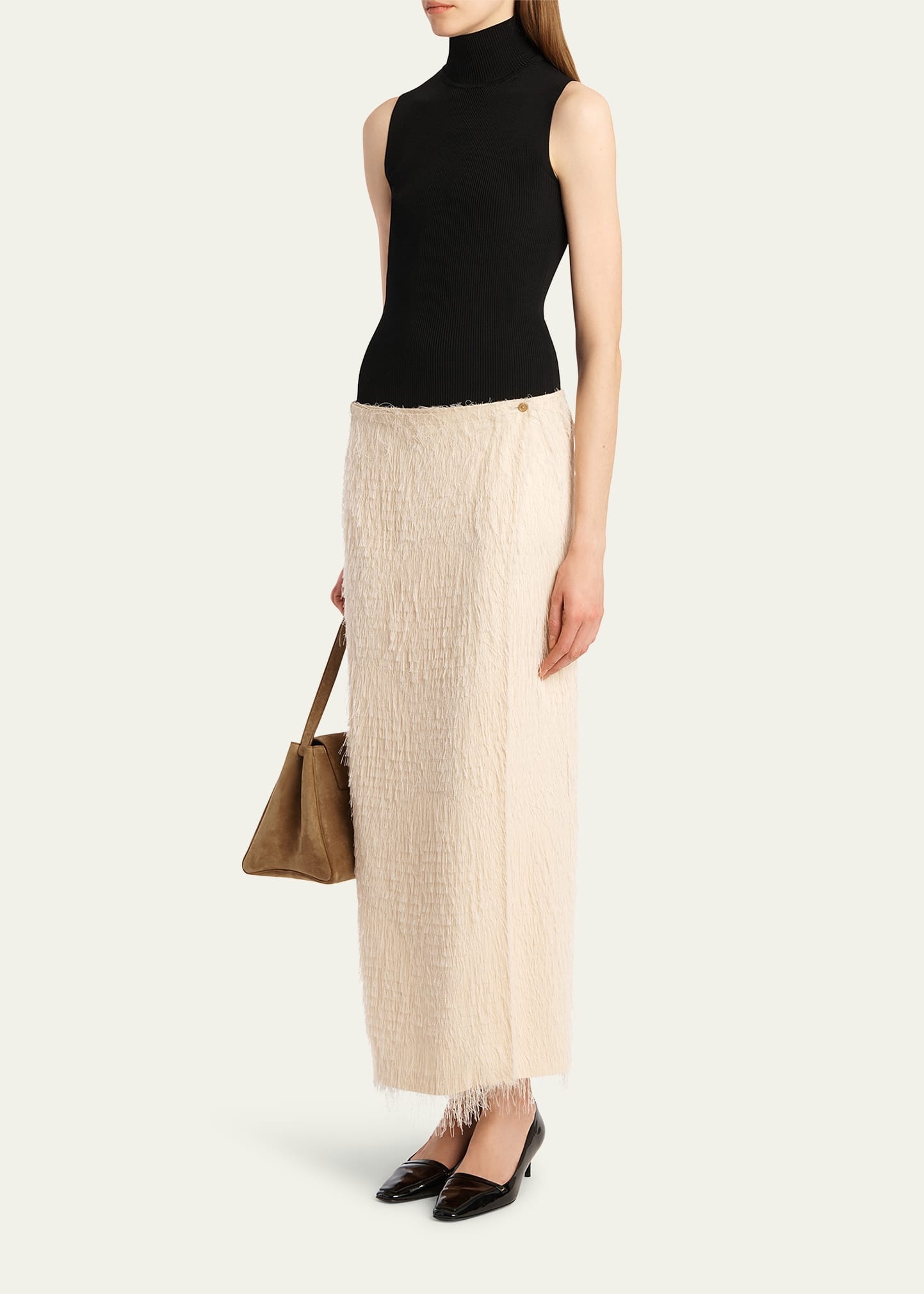 Quinn Fringe Knit Ankle Wrap Skirt - 2