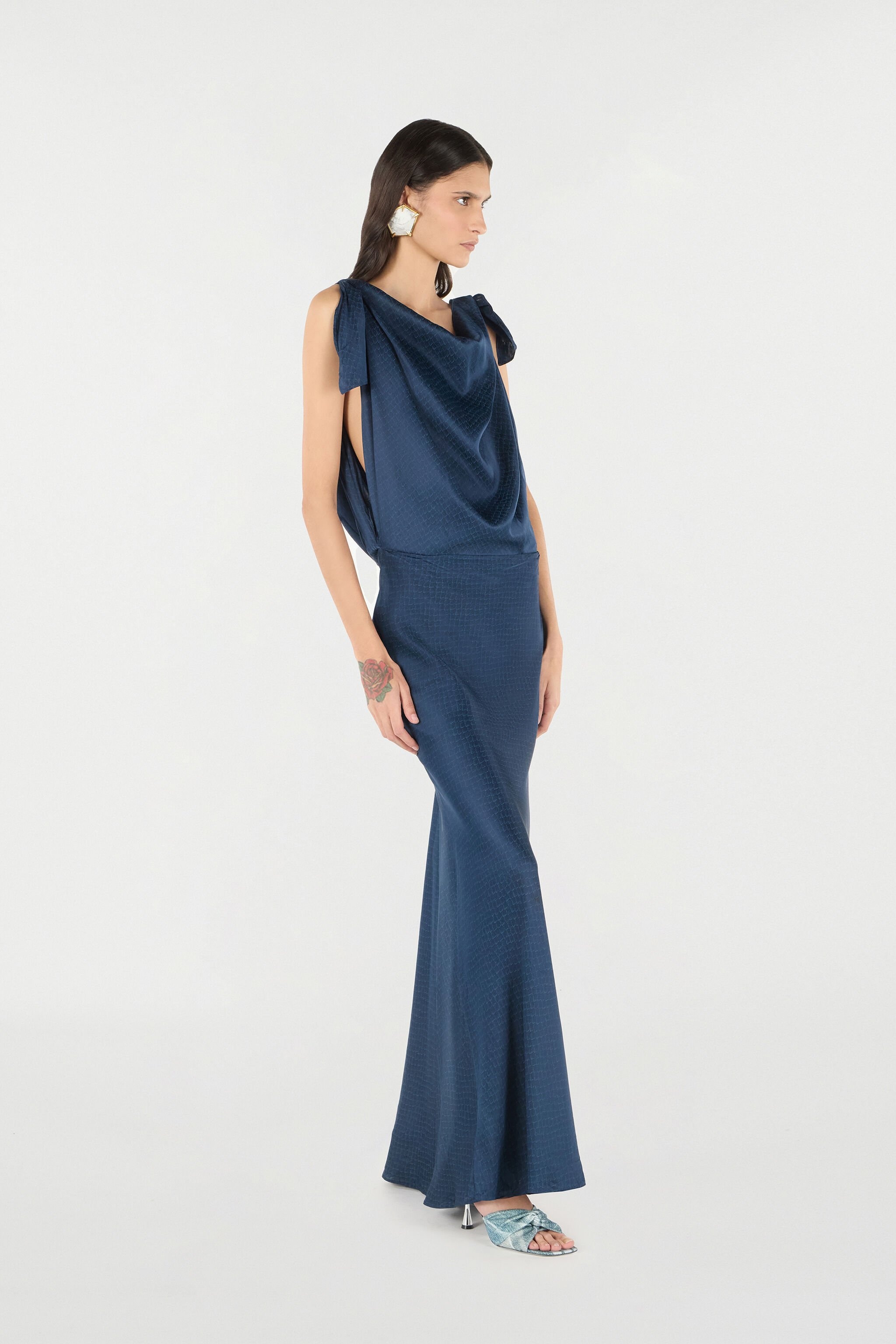 Long Dress With Snake Print - 3