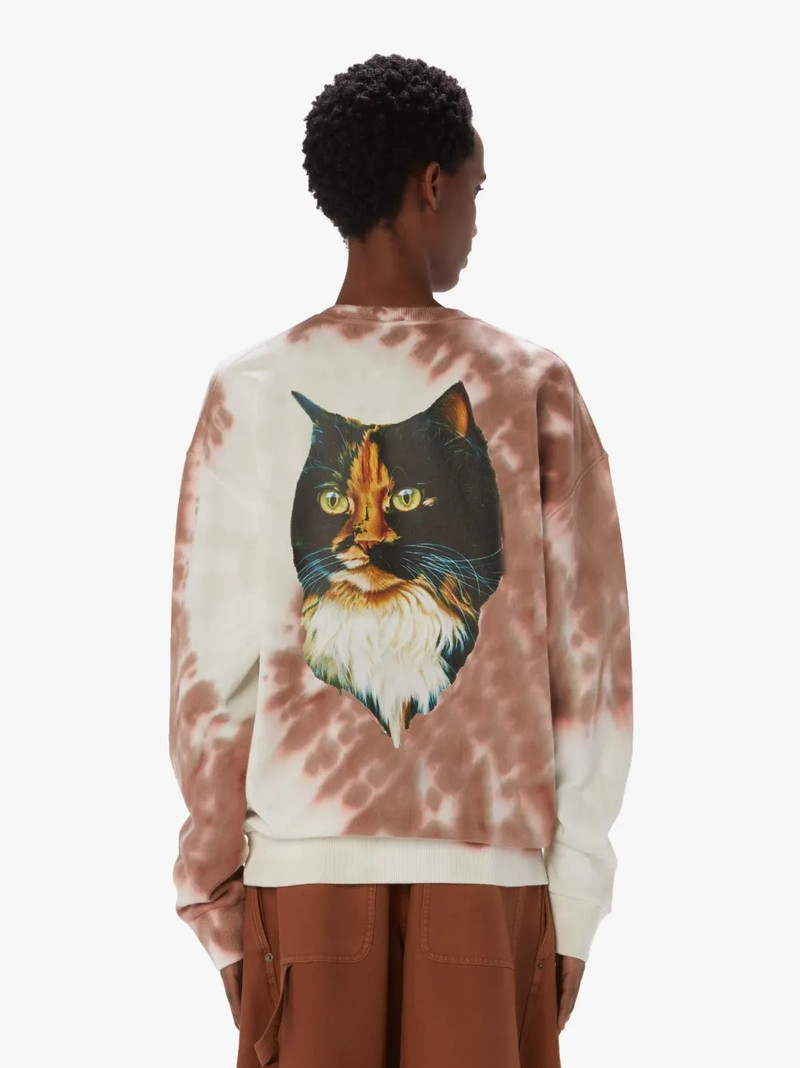 JW Anderson TIE -DYE SWEATSHIRT WITH CAT PRINT outlook