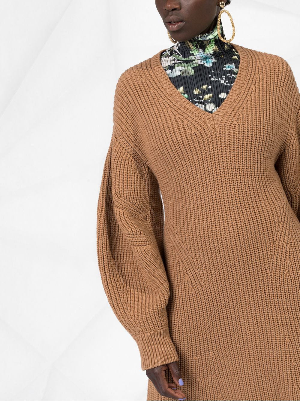 v-neck jumper dress - 3