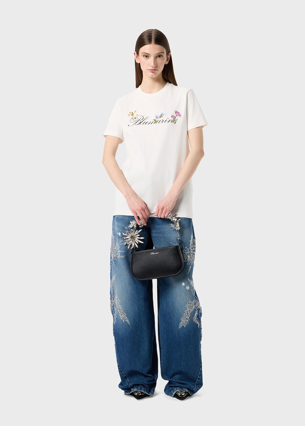 T-SHIRT WITH EMBROIDERY AND LOGO PRINT - 5