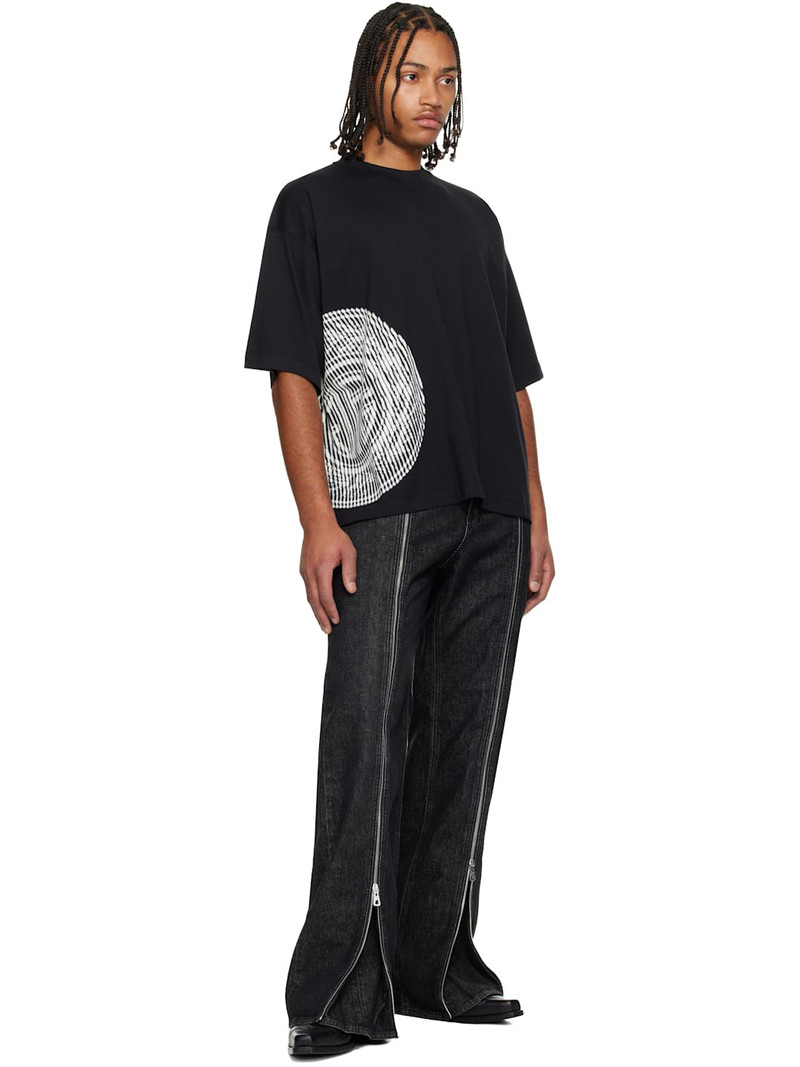 Jean Paul Gaultier Black 'JPG' Laurier Stamp T-shirt outlook