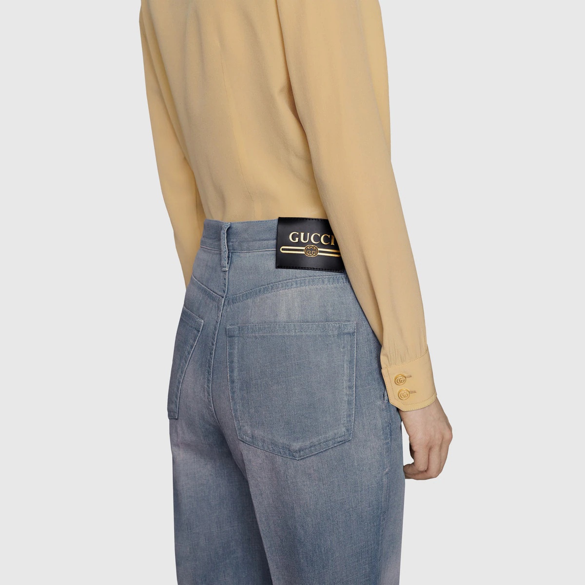 Eco washed organic denim flare pant - 6