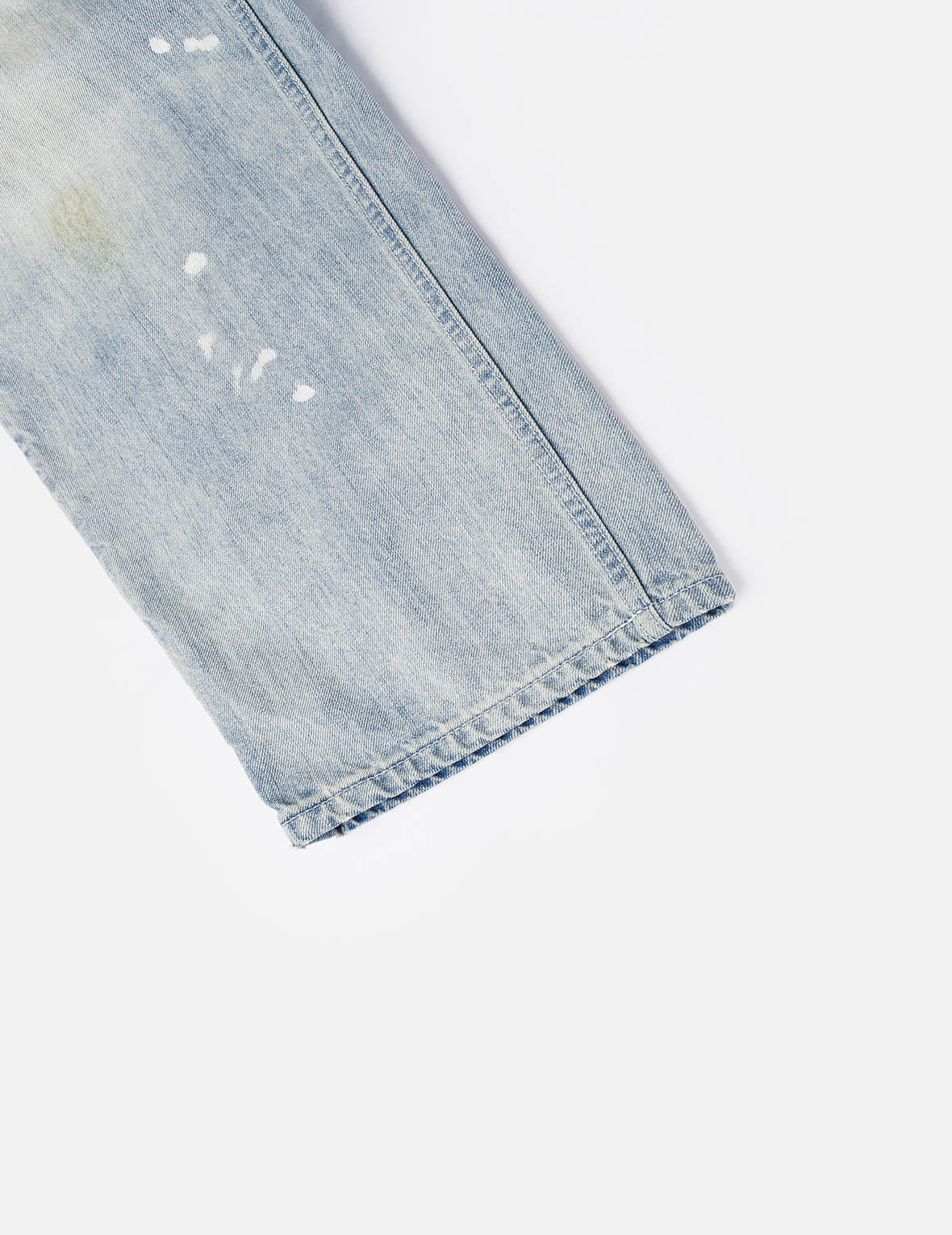 Washed Patchwork and Seagull Print Loose Fit Denim Jeans - 11