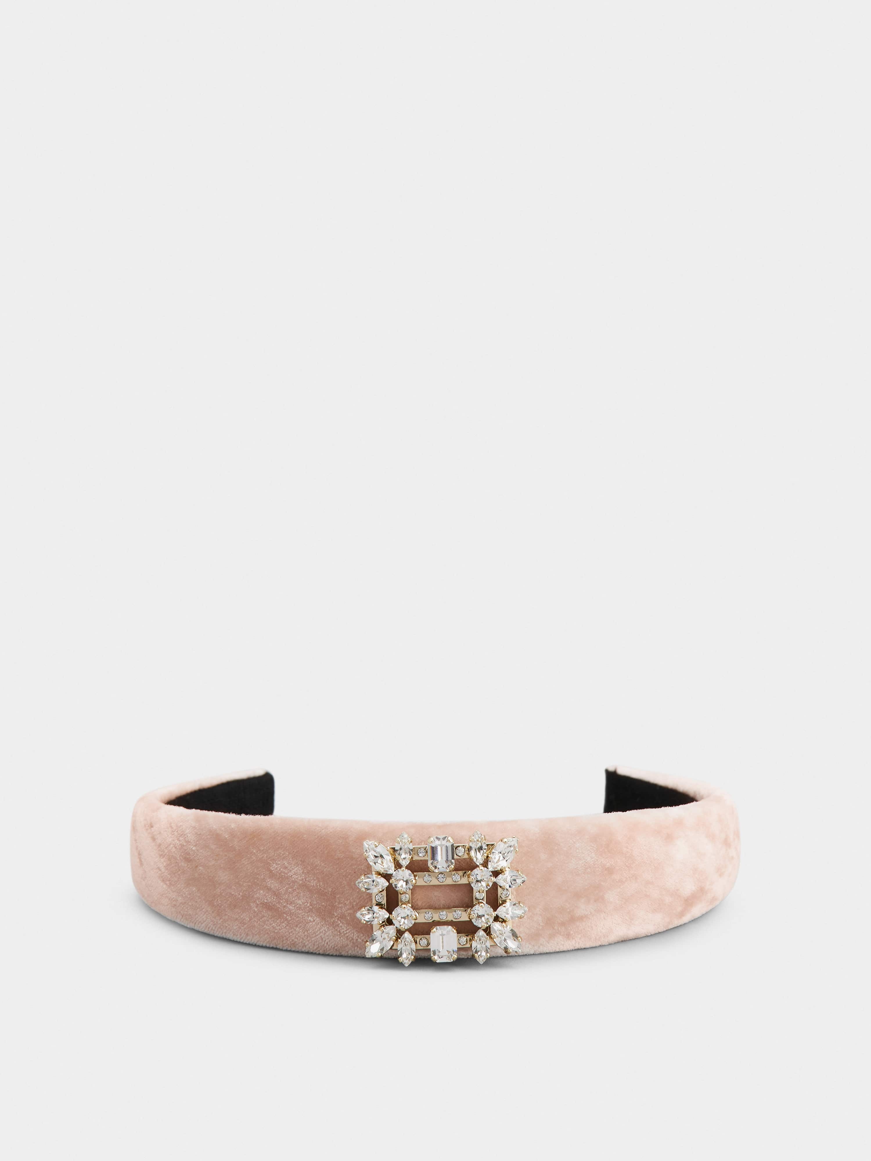 Broche Vivier Buckle Hair Band in Velvet - 1