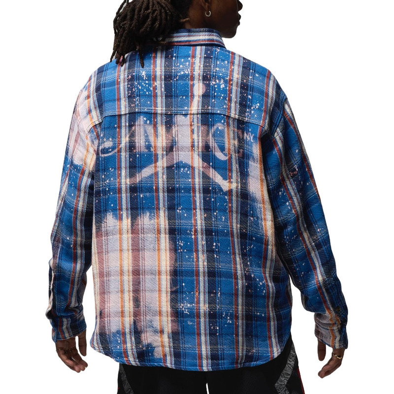 Jordan Air Jordan x Awake NY Flannel Shirt Asia Sizing 'Blackened Blue Sail' FQ5454-498 outlook