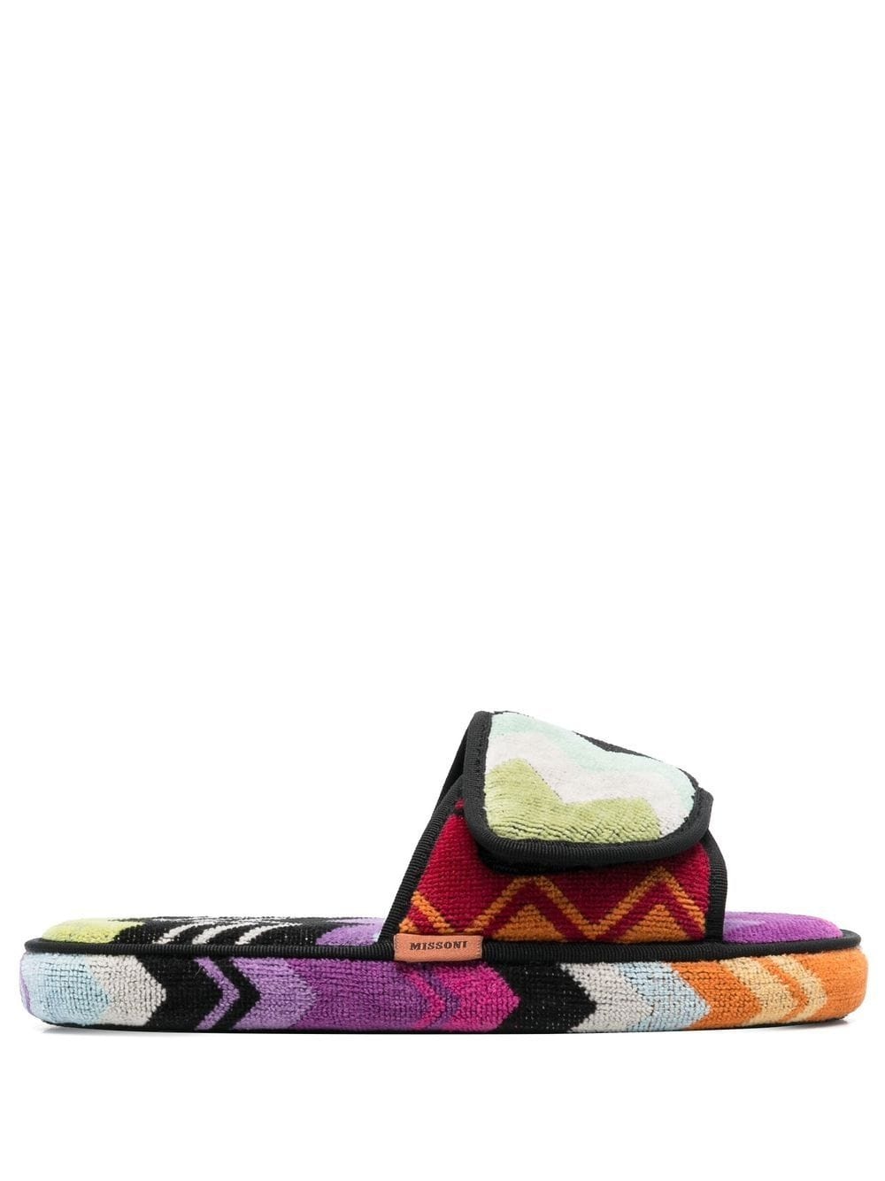 zig-zag-print textured slippers - 2