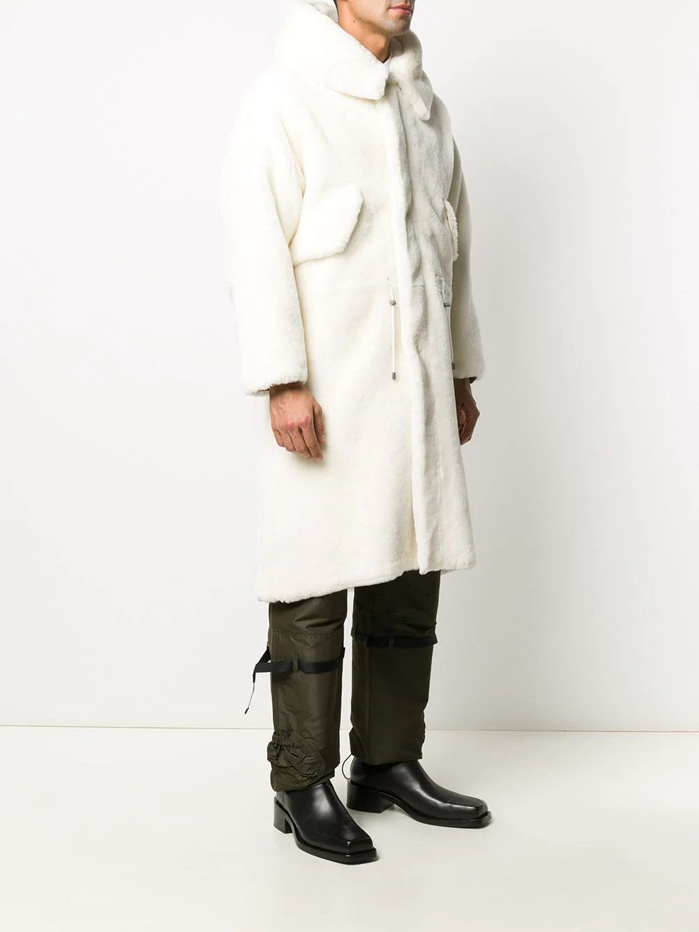 x Nick Wooster shearling midi coat - 4