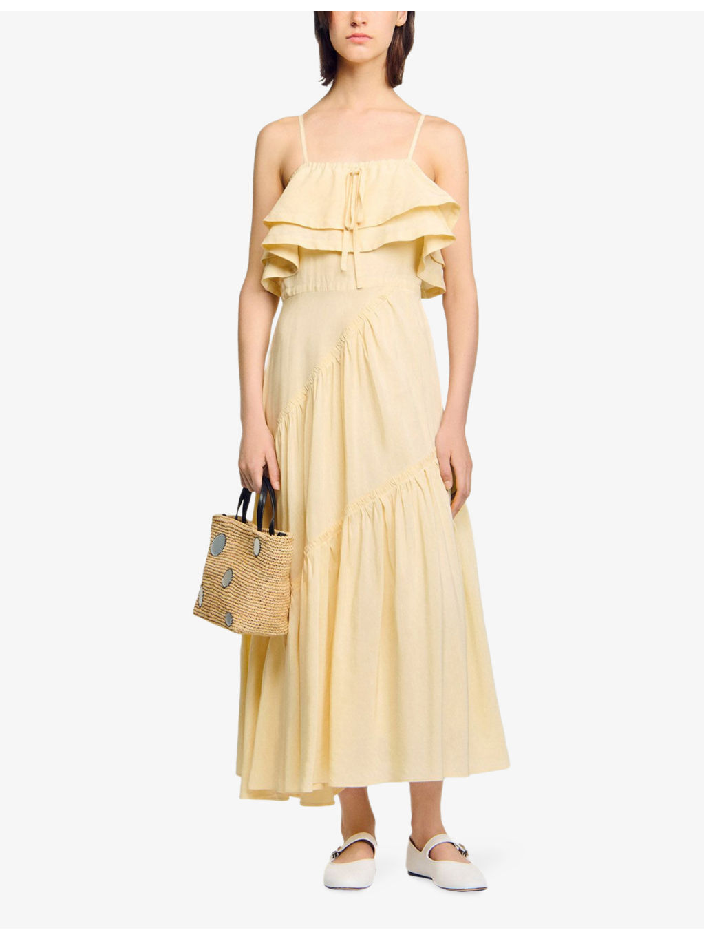 Ruffled Sleeveless Linen-Blend Maxi Dress - 2