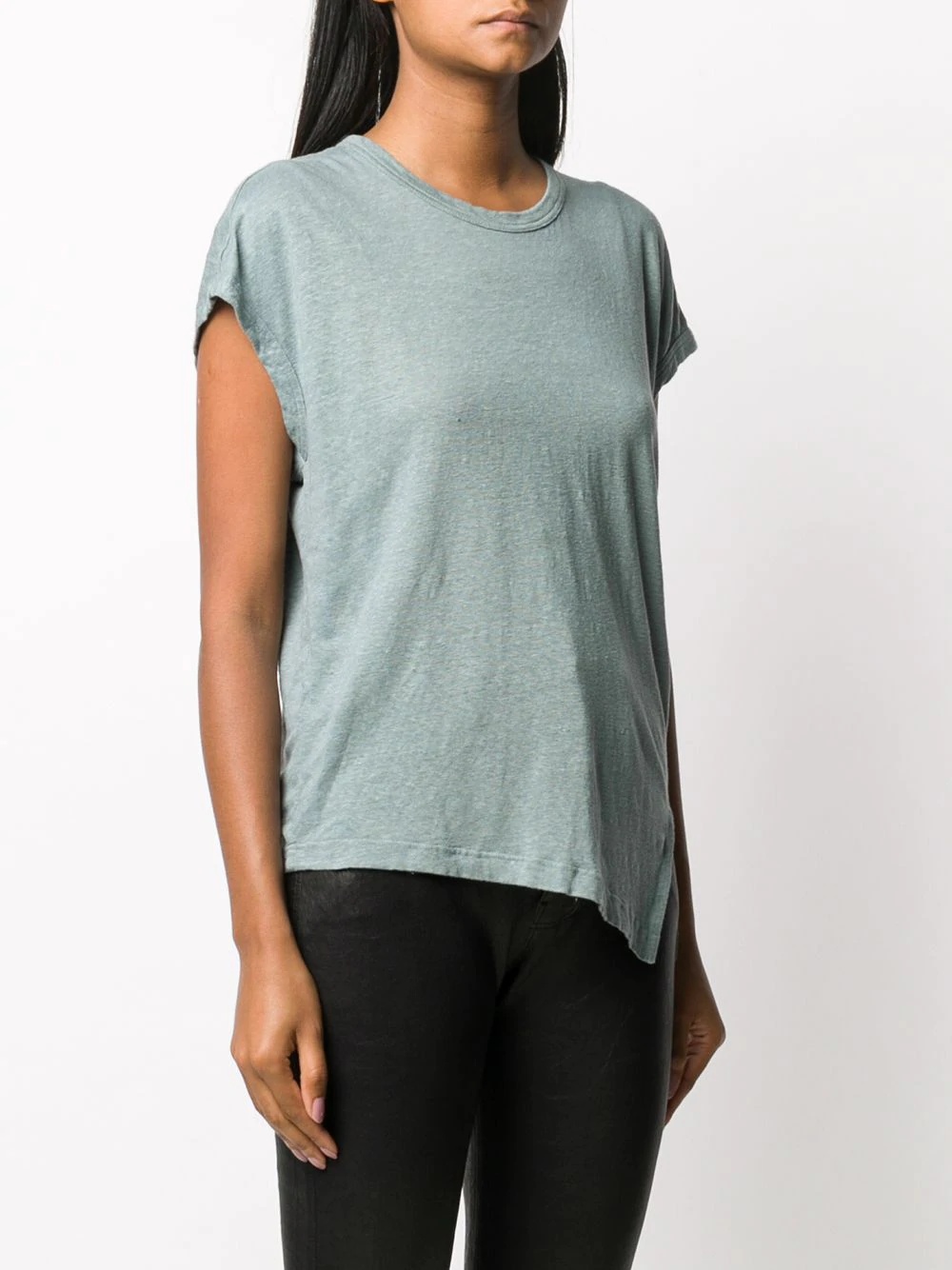 asymmetric hem T-shirt - 3