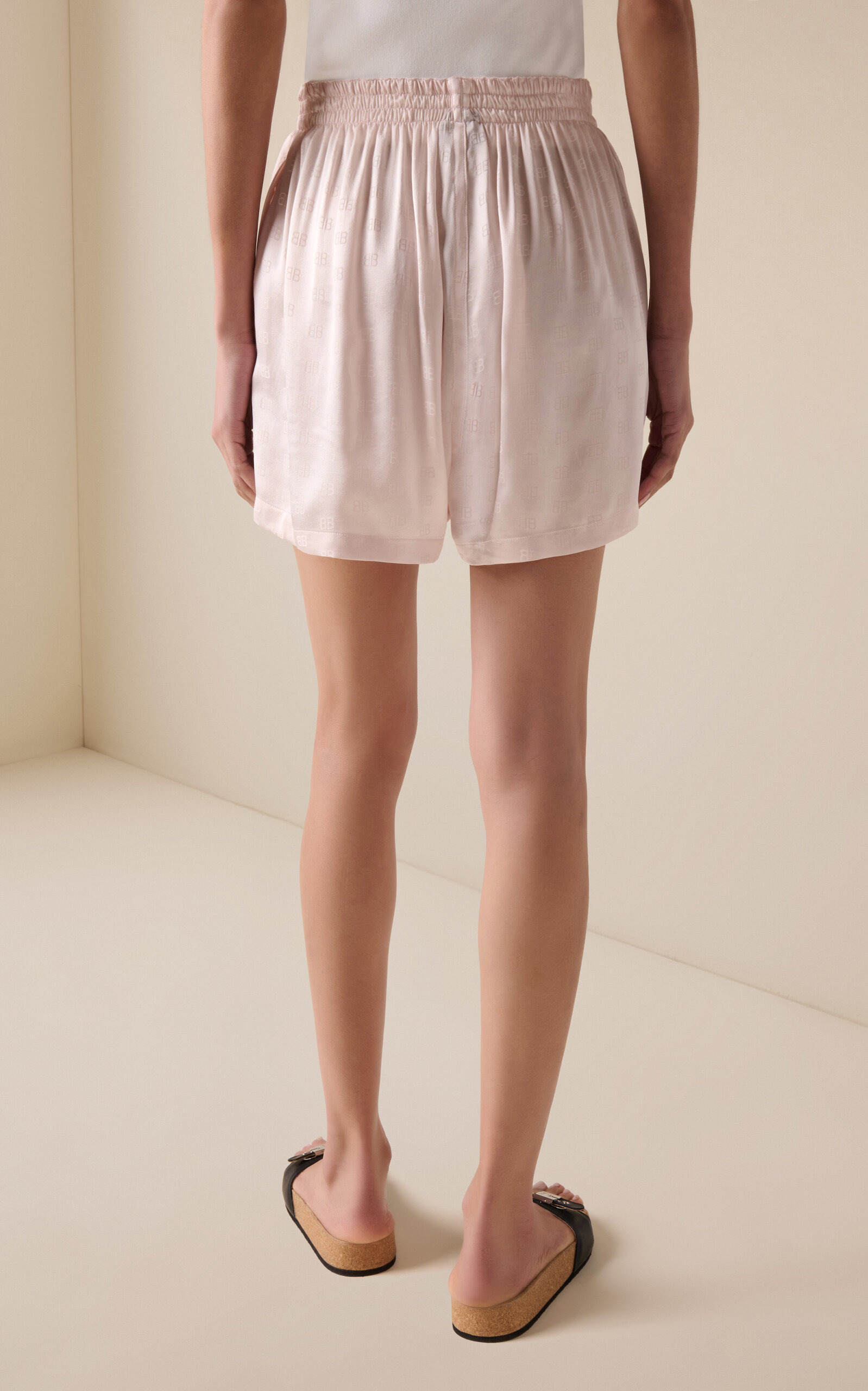 Logo-Jacquard Silk Boxer Shorts white - 4