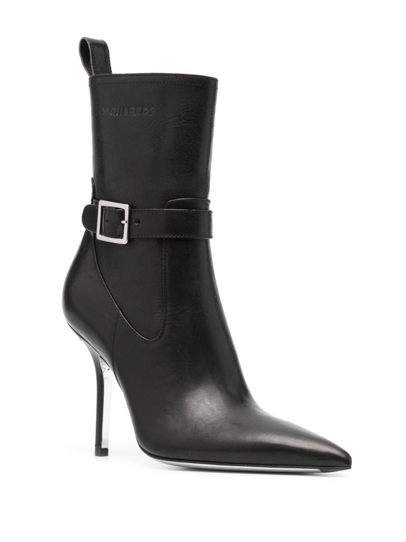 DSQUARED2 Distressed 120mm leather boots outlook