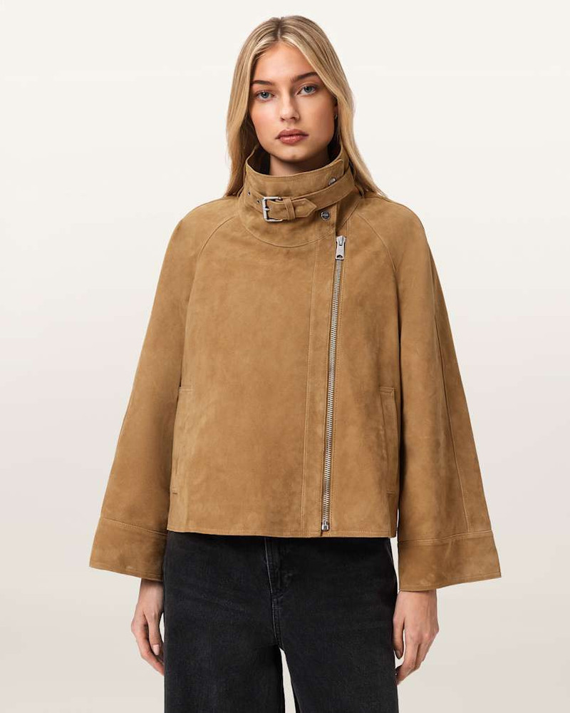 ALLSAINTS RHODES RELAXED FIT SUEDE JACKET outlook
