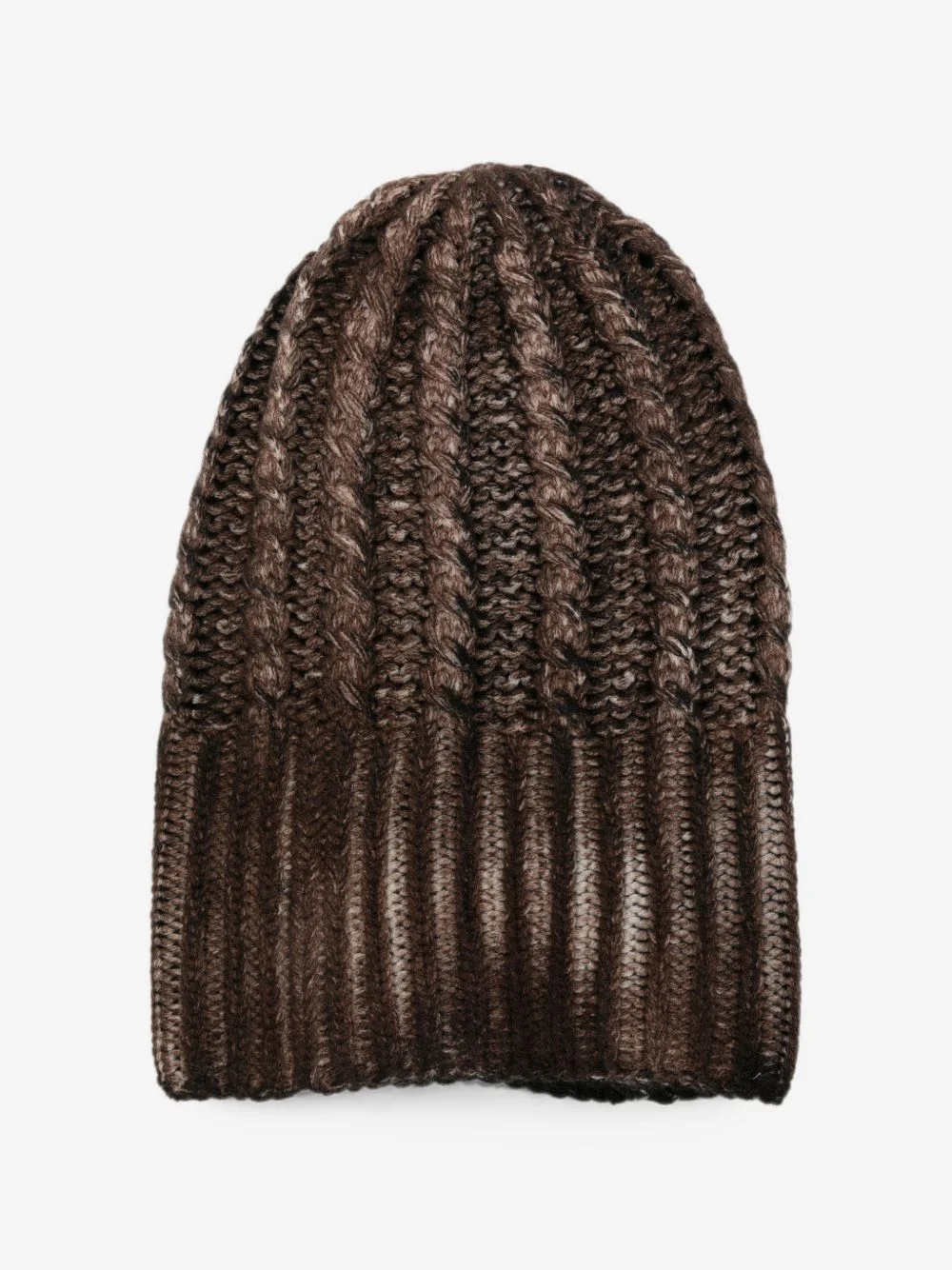 cable-knit ribbed beanie hat - 1