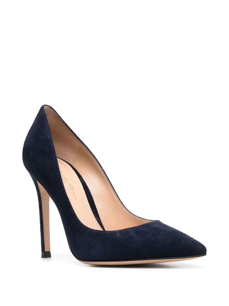 pointed suede pumps - 2