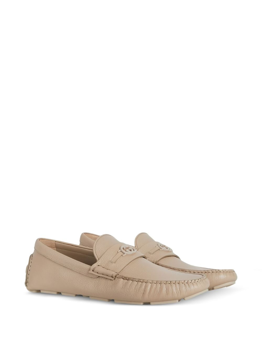 Interlocking G-logo leather loafers - 2