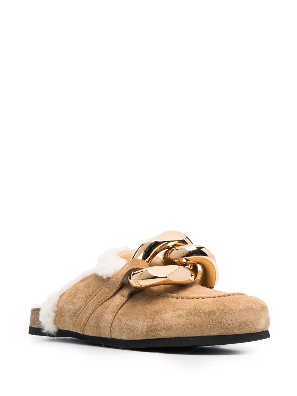 Chain shearling-lined loafer mules - 2