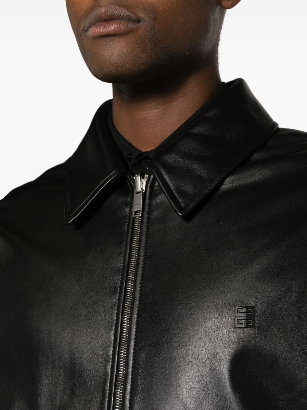 reversible leather bomber jacket - 5