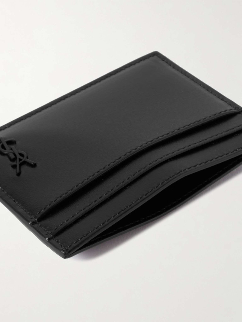 SAINT LAURENT Cassandre Logo-Appliquéd Leather Cardholder outlook