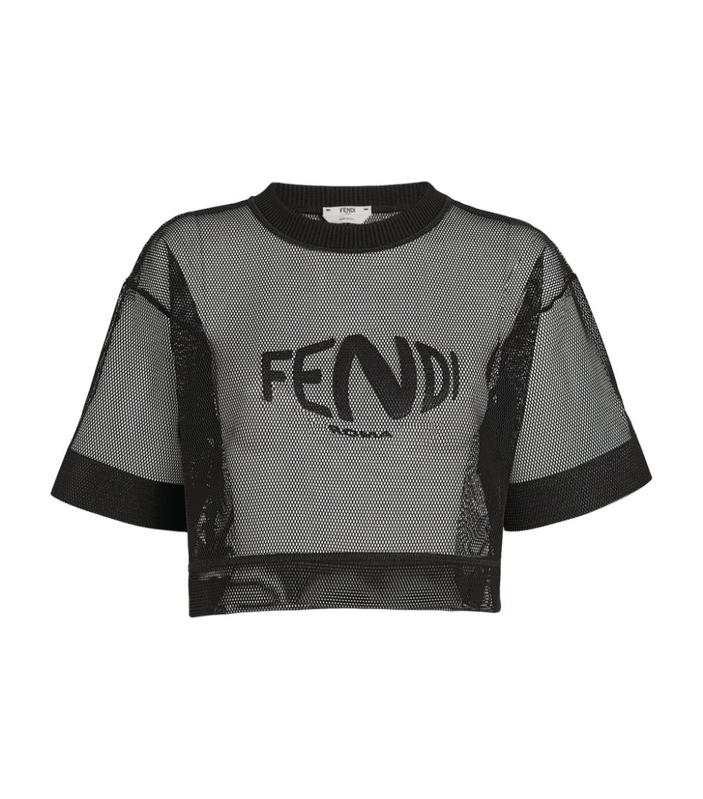 Mesh Cropped Logo T-Shirt - 1