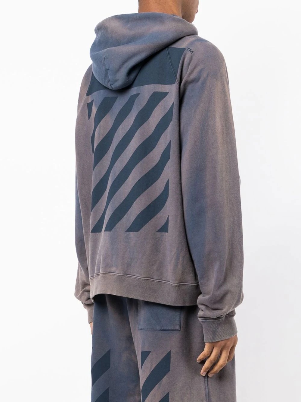 Diagonals drawstring hoodie - 4