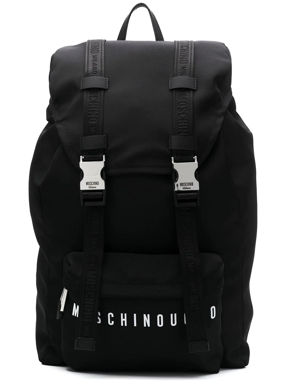 logo print buckle-fastened backpack - 1