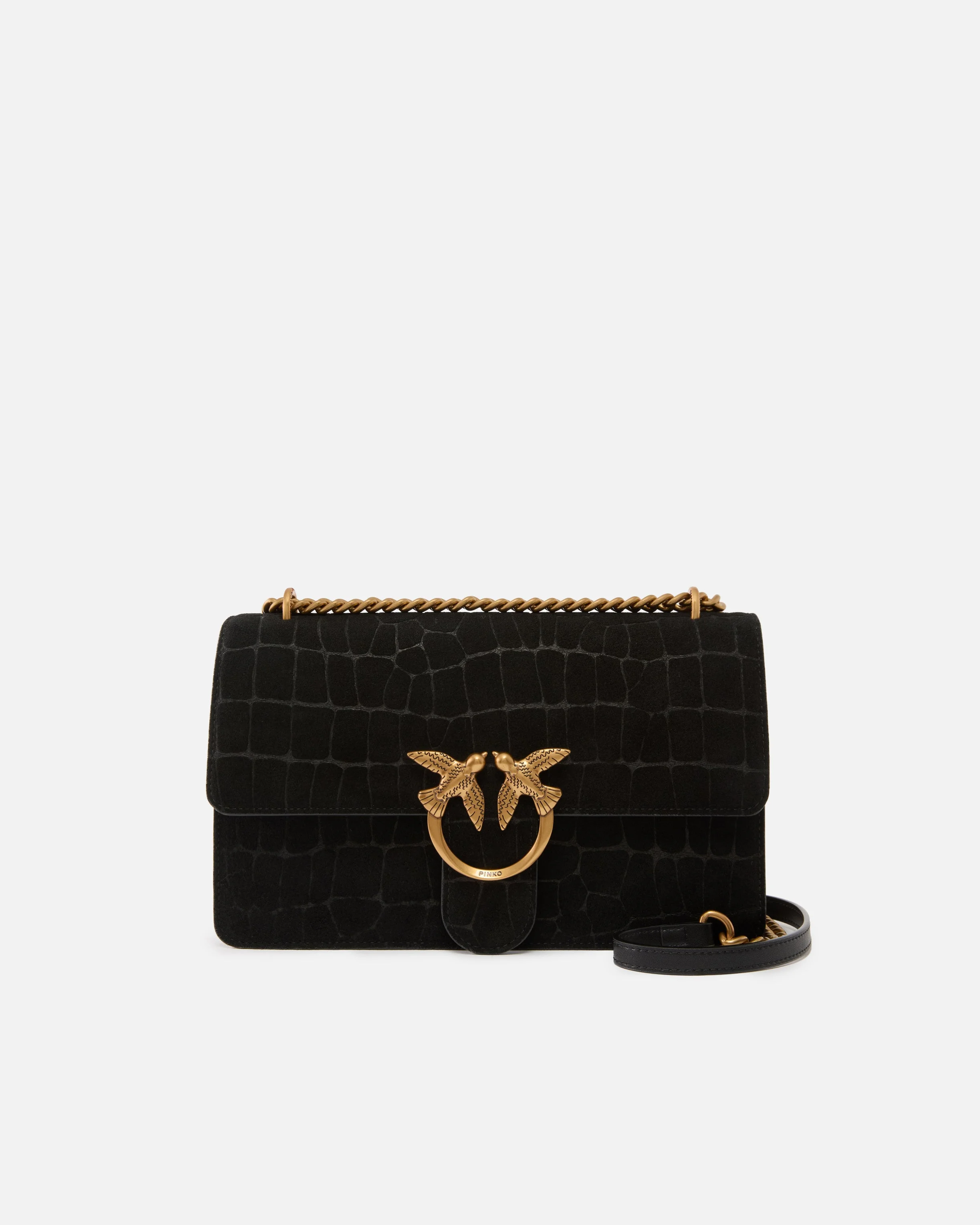 LOVE BAG ONE MEDIUM CROSSBODY BAG IN CROCODILE-PRINT LEATHER - 1