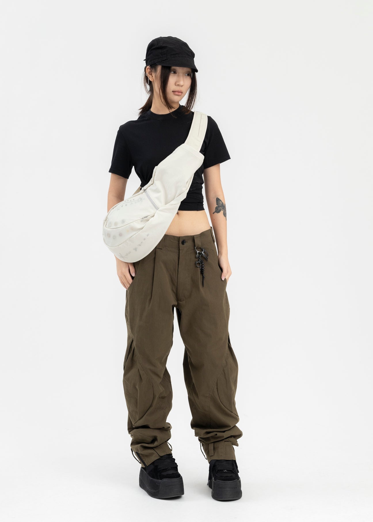 HYEIN SEO KHAKI CARGO PANTS | 017shop | REVERSIBLE