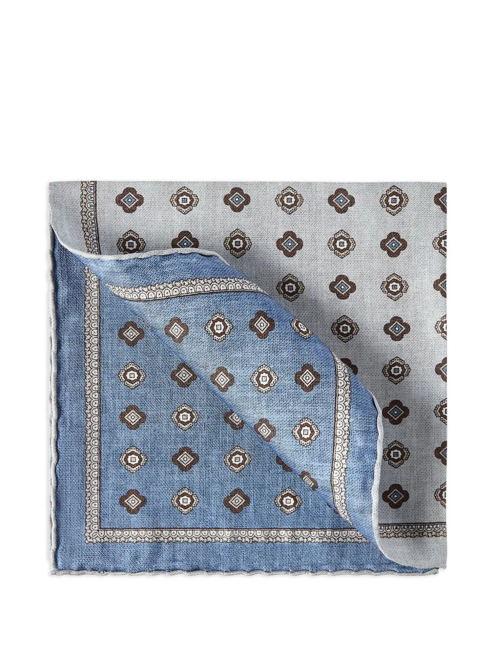 silk pocket square with medallion design - 1