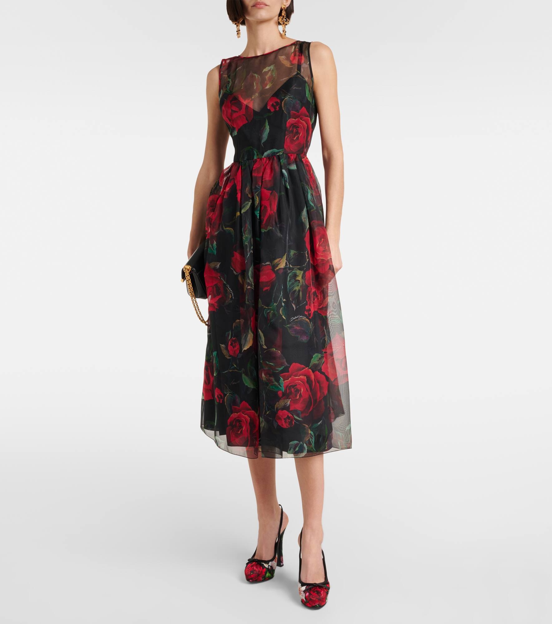 Vally 105 floral satin slingback pumps - 3