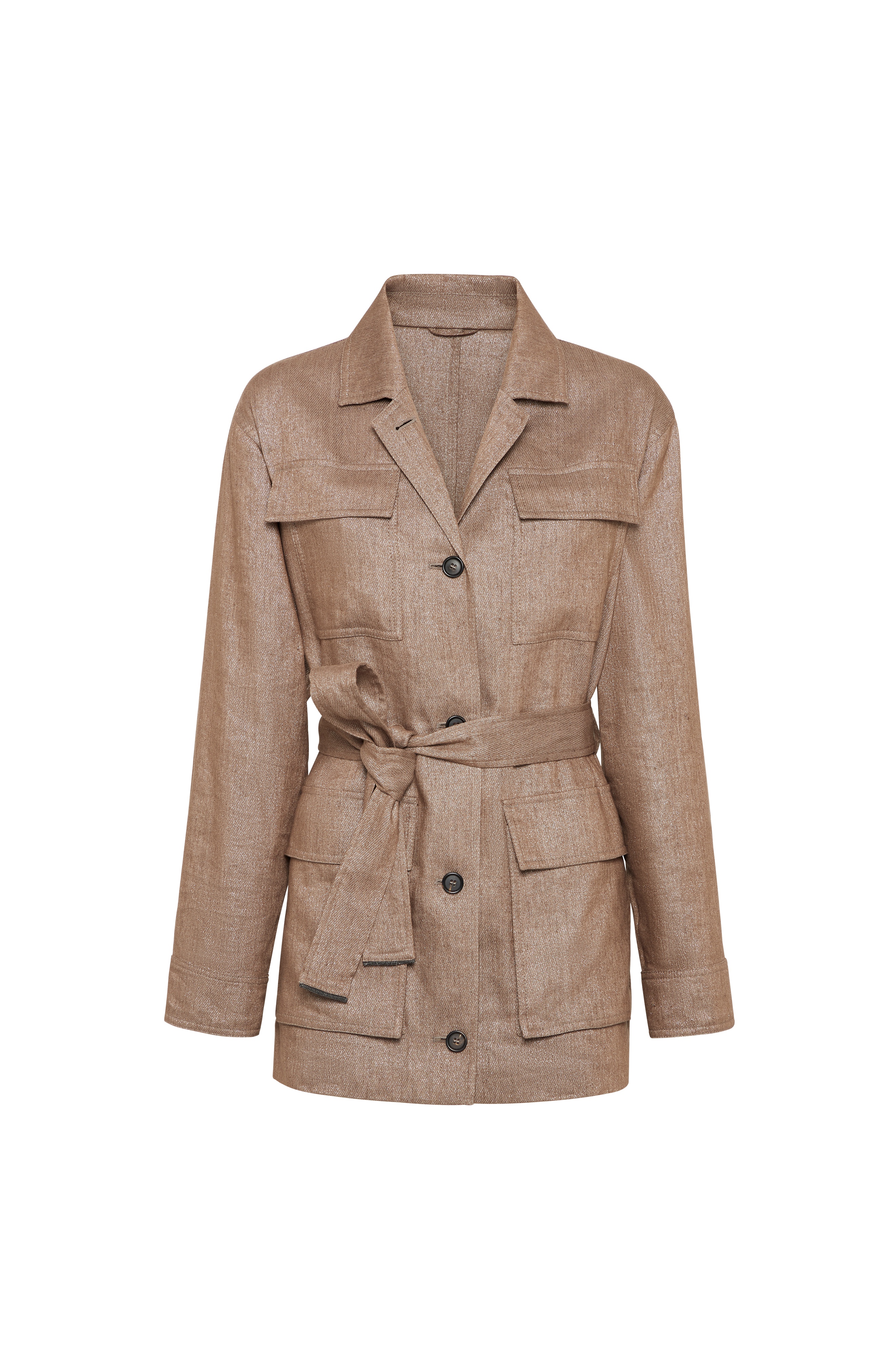Brunello Cucinelli Sparkling twill Safari jacket in Hazelnut at Nordstrom - 1