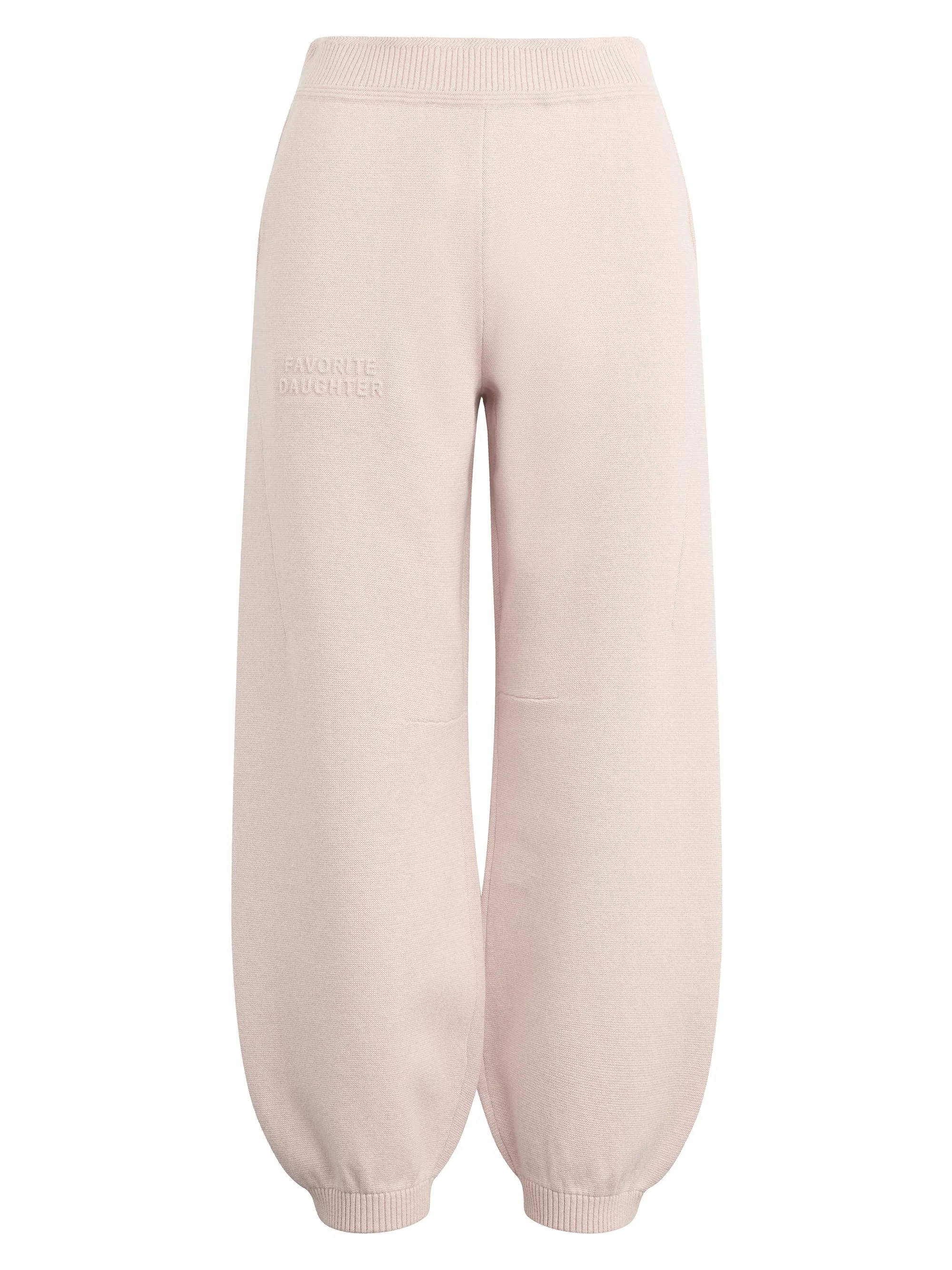 Women's The Fatigue Sisters Cotton-Cashmere Barrel Joggers - Blush Pink - 1