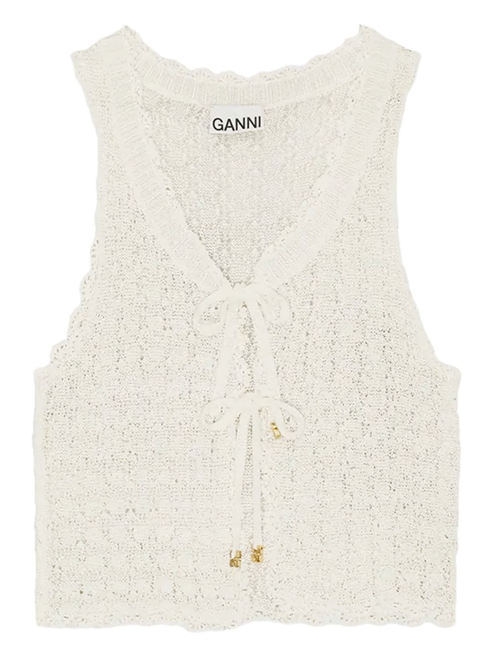 pointelle-knit vest - 1