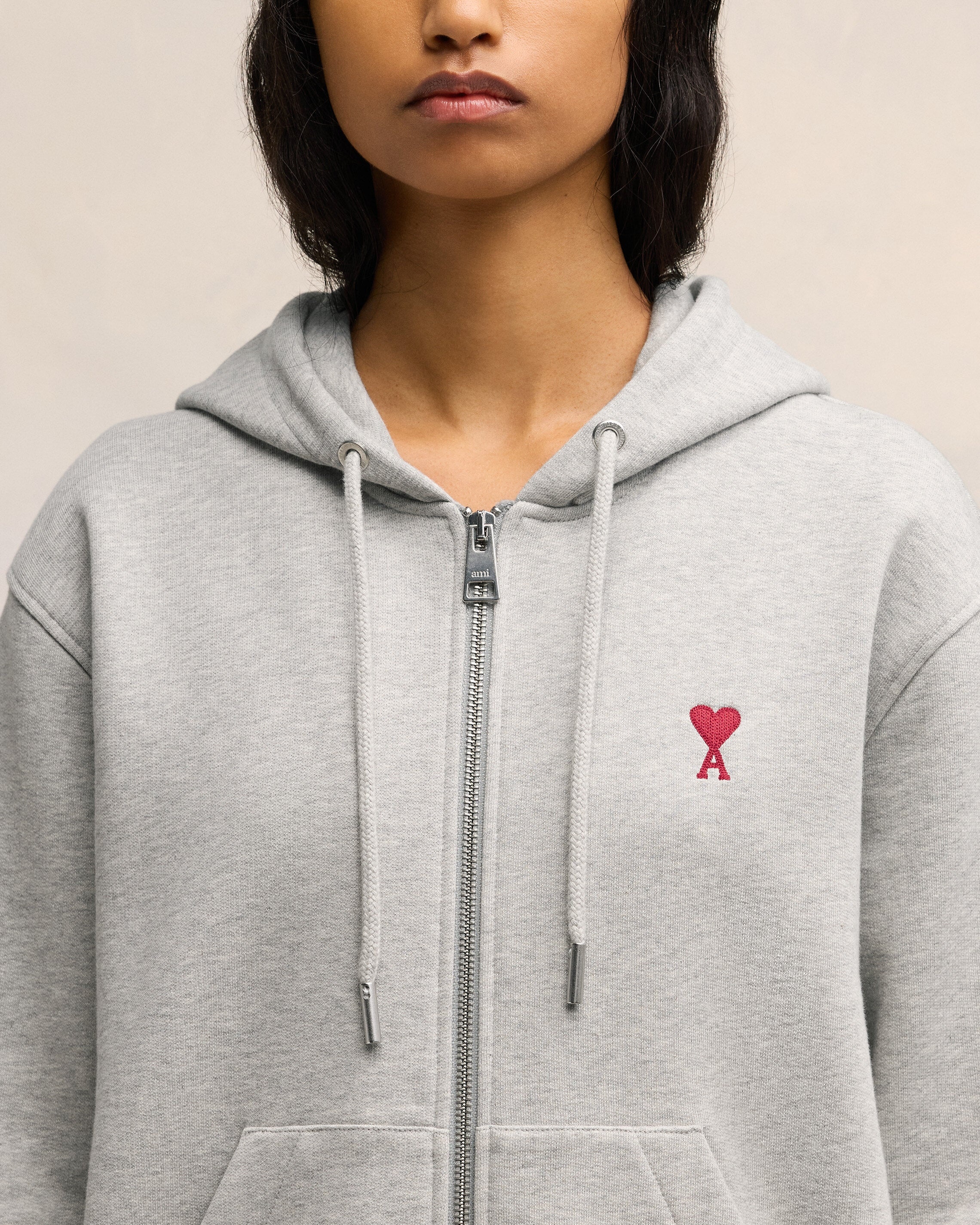 RED AMI DE COEUR ZIPPED HOODIE - 4