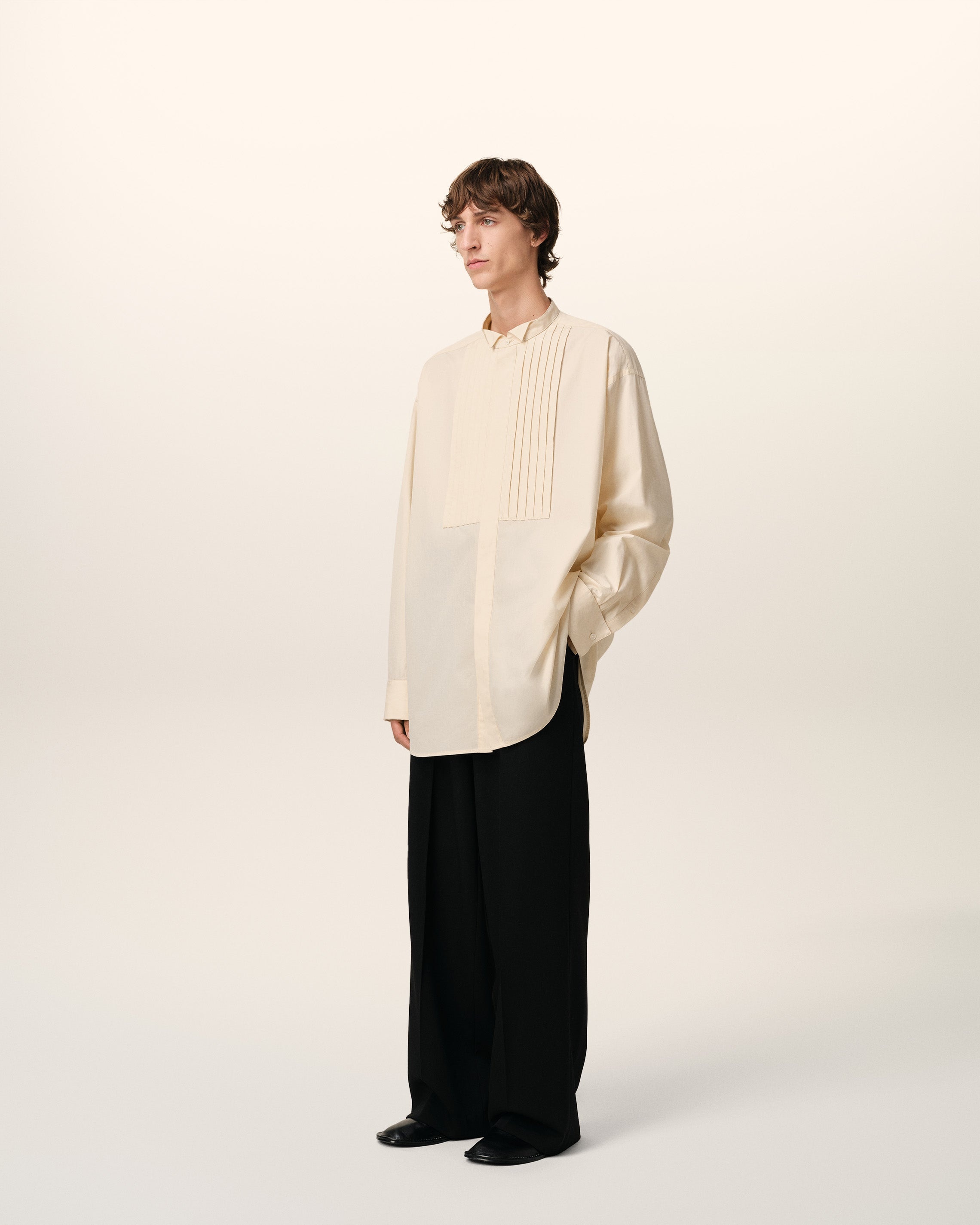 BEIGE COTTON OVERSIZED SHIRT - 6