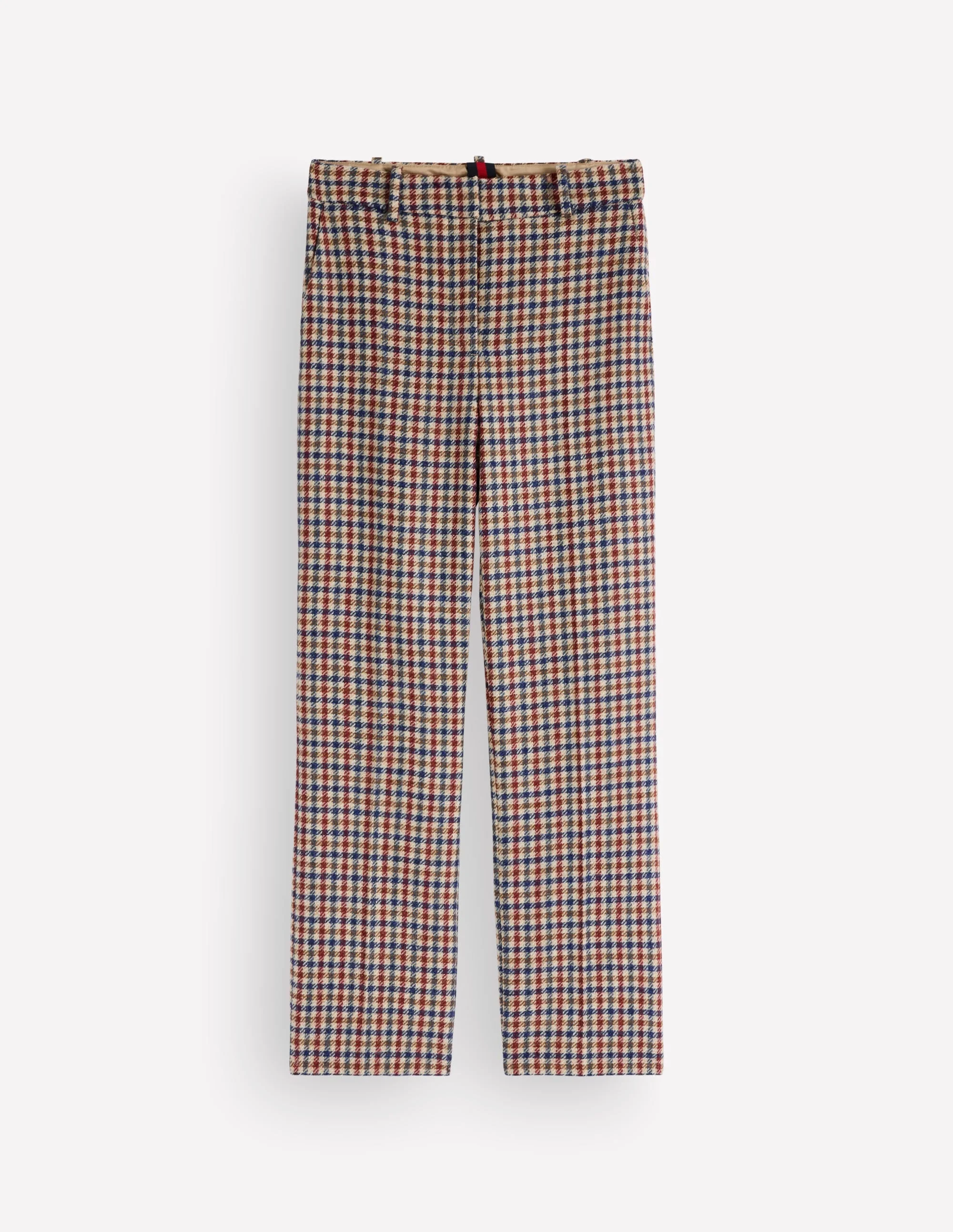 Canonbury Wool Blend Pants-Ivory, Blue and Maroon Check - 1
