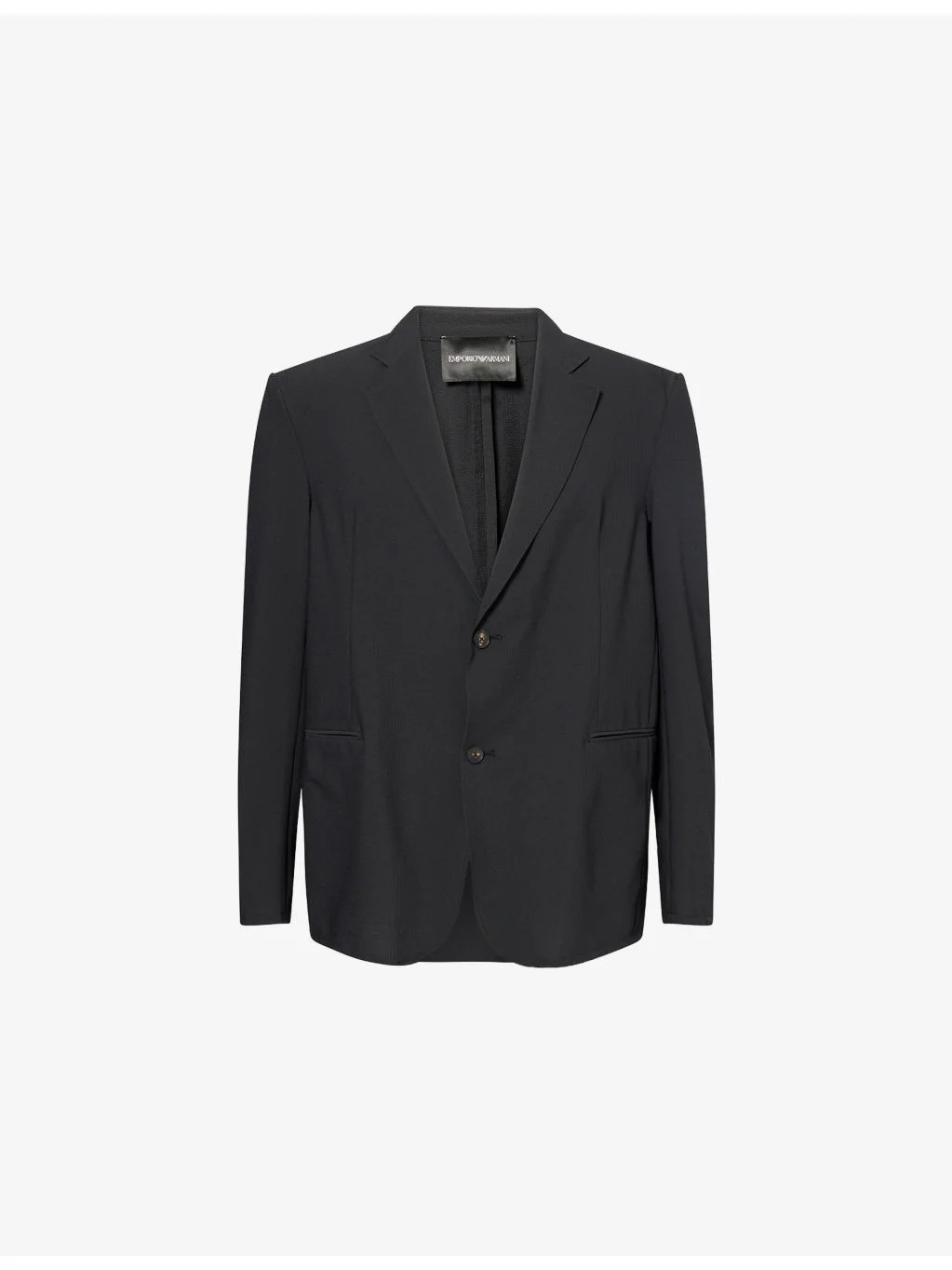 Seersucker Single-Breasted Woven Blazer - 1