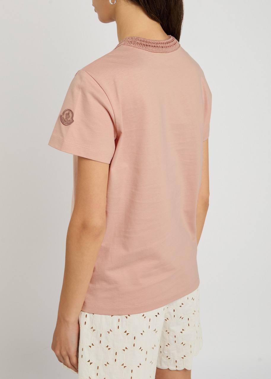 Moncler Woven Crew-neck Cotton T-shirt - 3