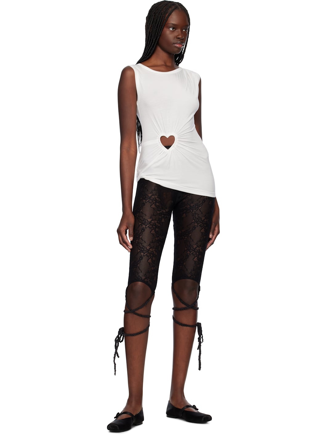 White Heart Shape Tank Top - 4