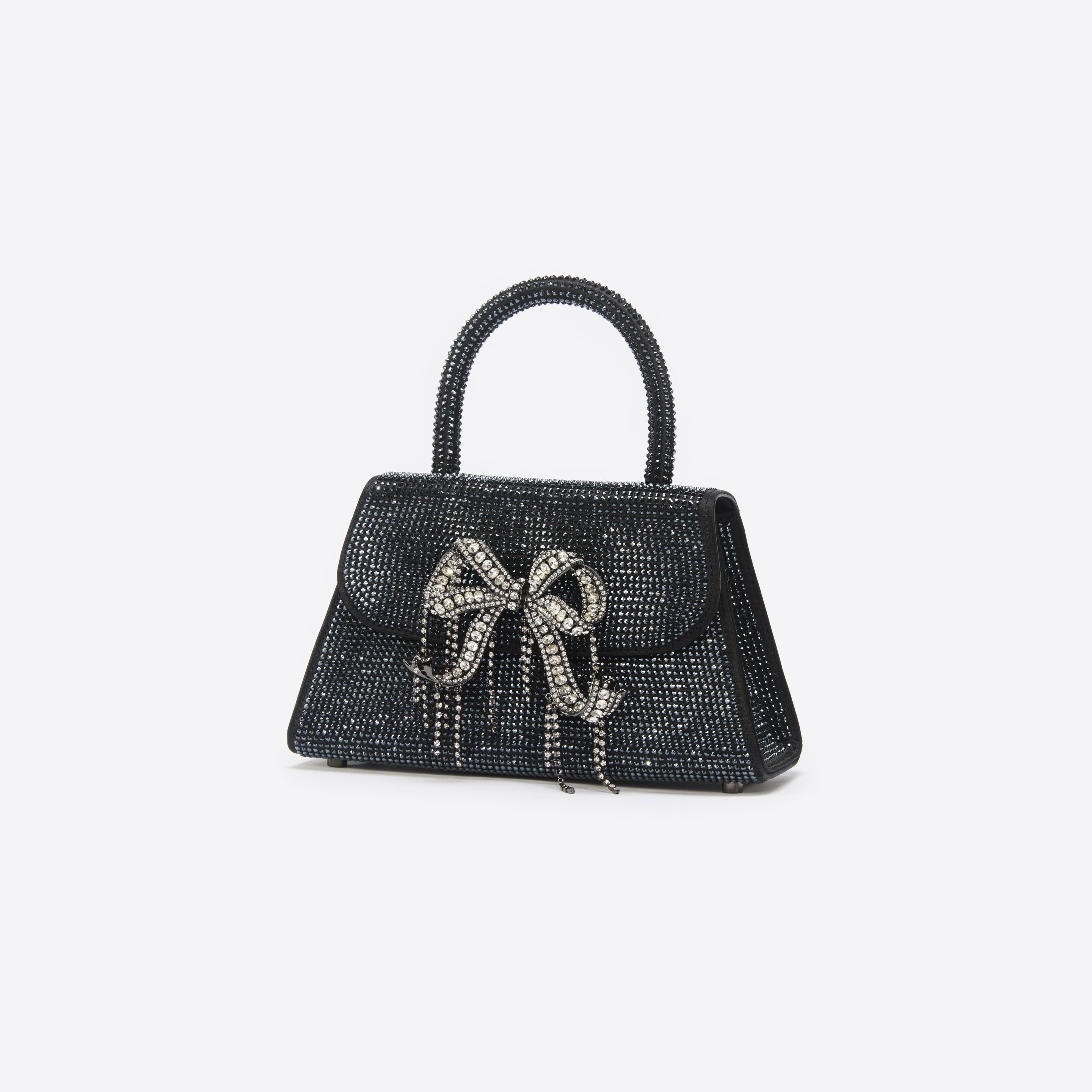 Black Rhinestone Mini Bow Bag - 2