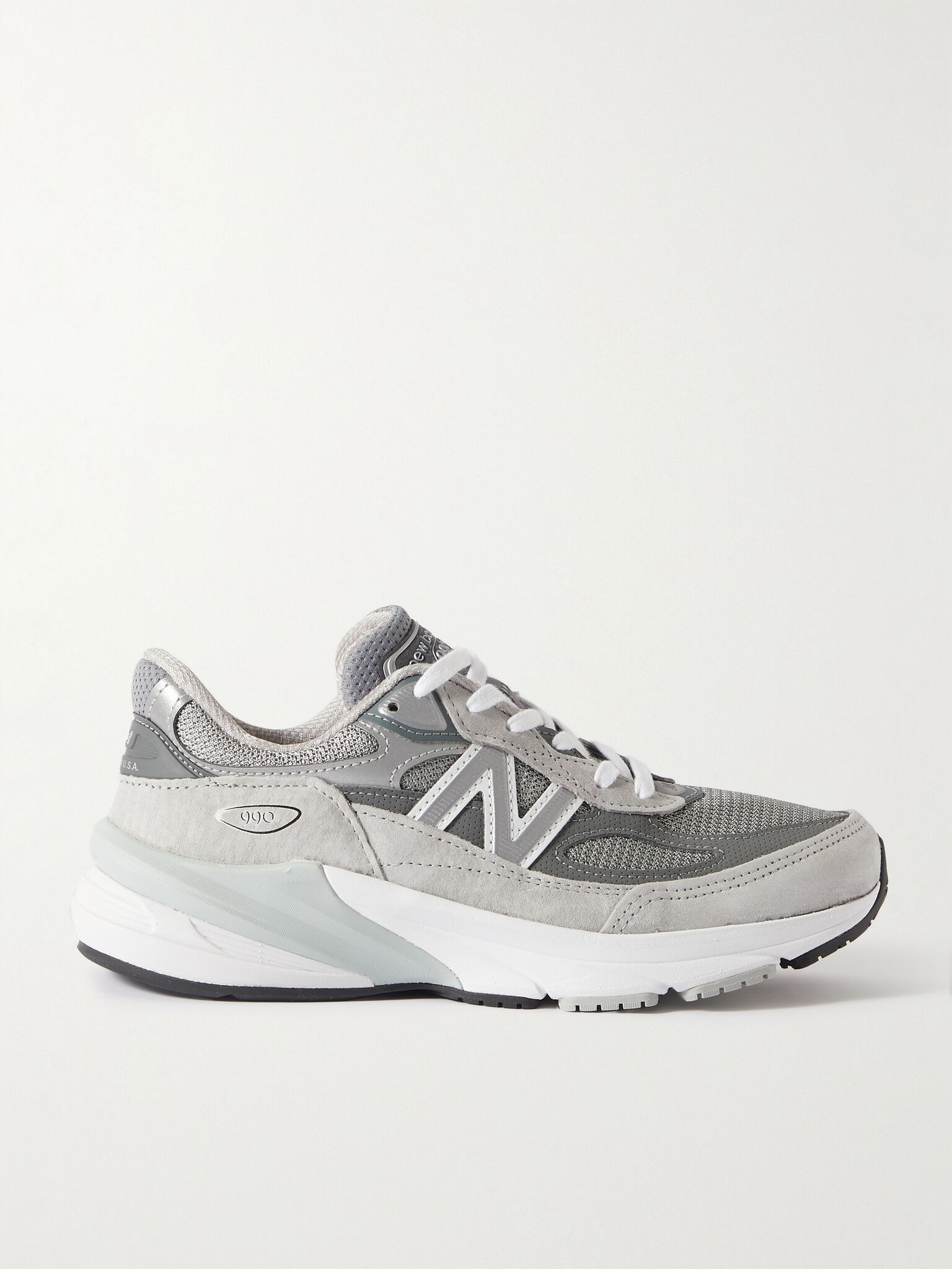 Made in USA 990V6 suede, leather and mesh sneakers Gray - 1