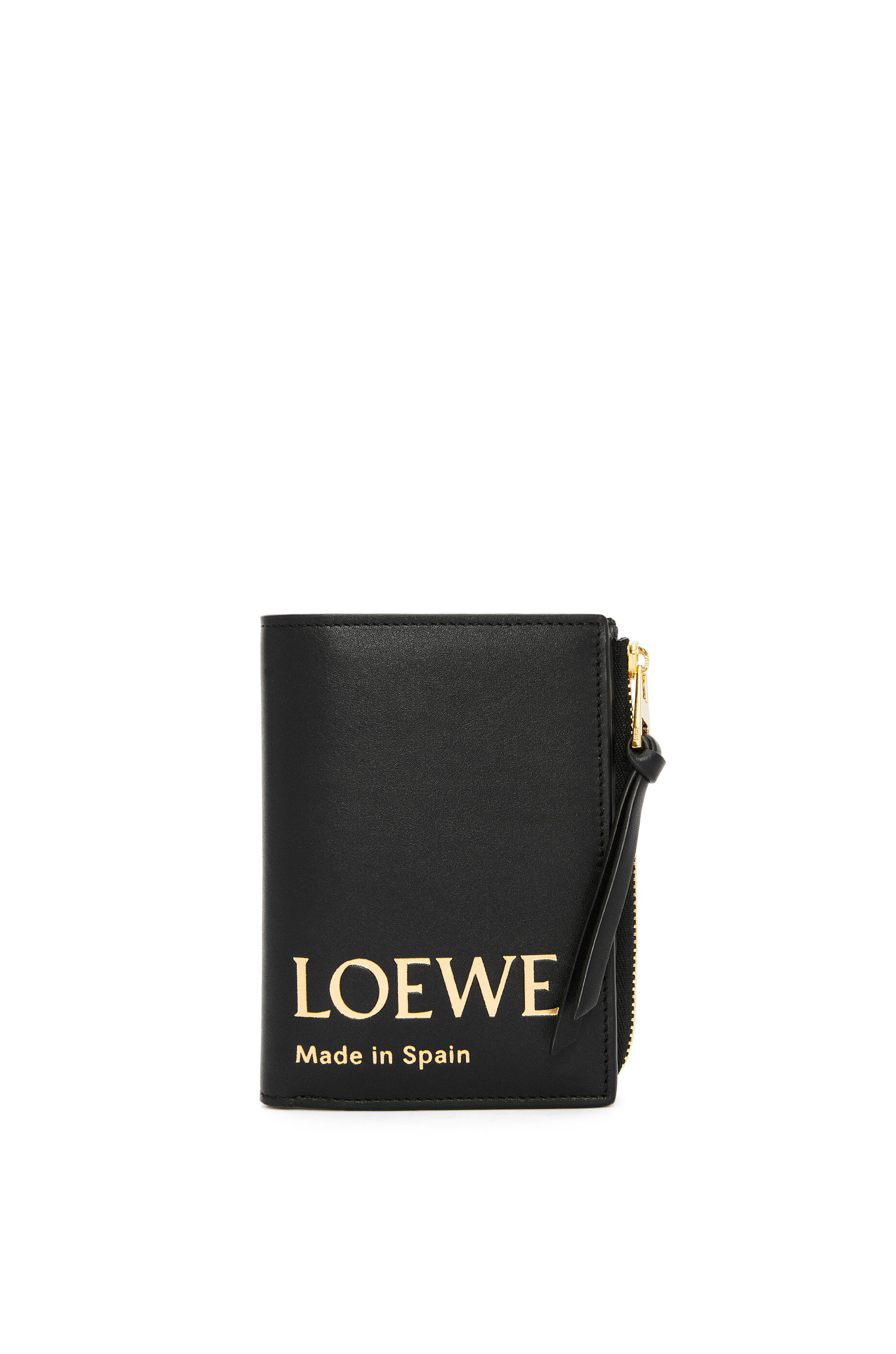 Embossed LOEWE slim compact wallet in shiny nappa calfskin - 1