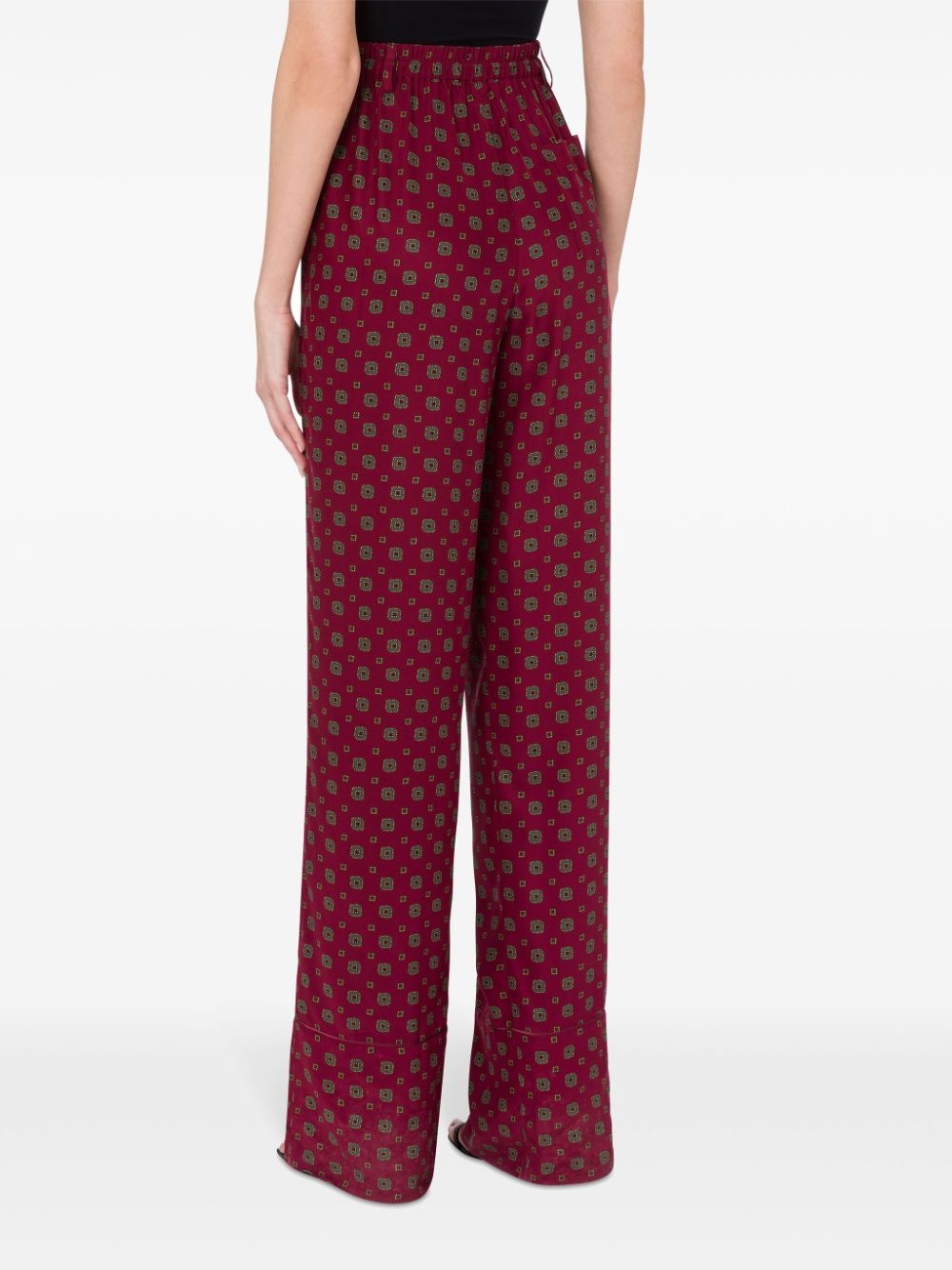 geometric-print high-rise trousers - 3
