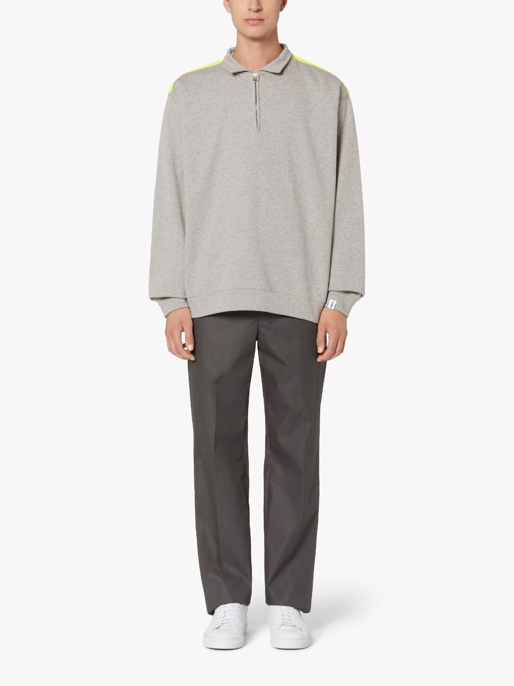 GREY X YELLOW COTTON ZIP FRONT SWEATSHIRT | GJF-300 - 2