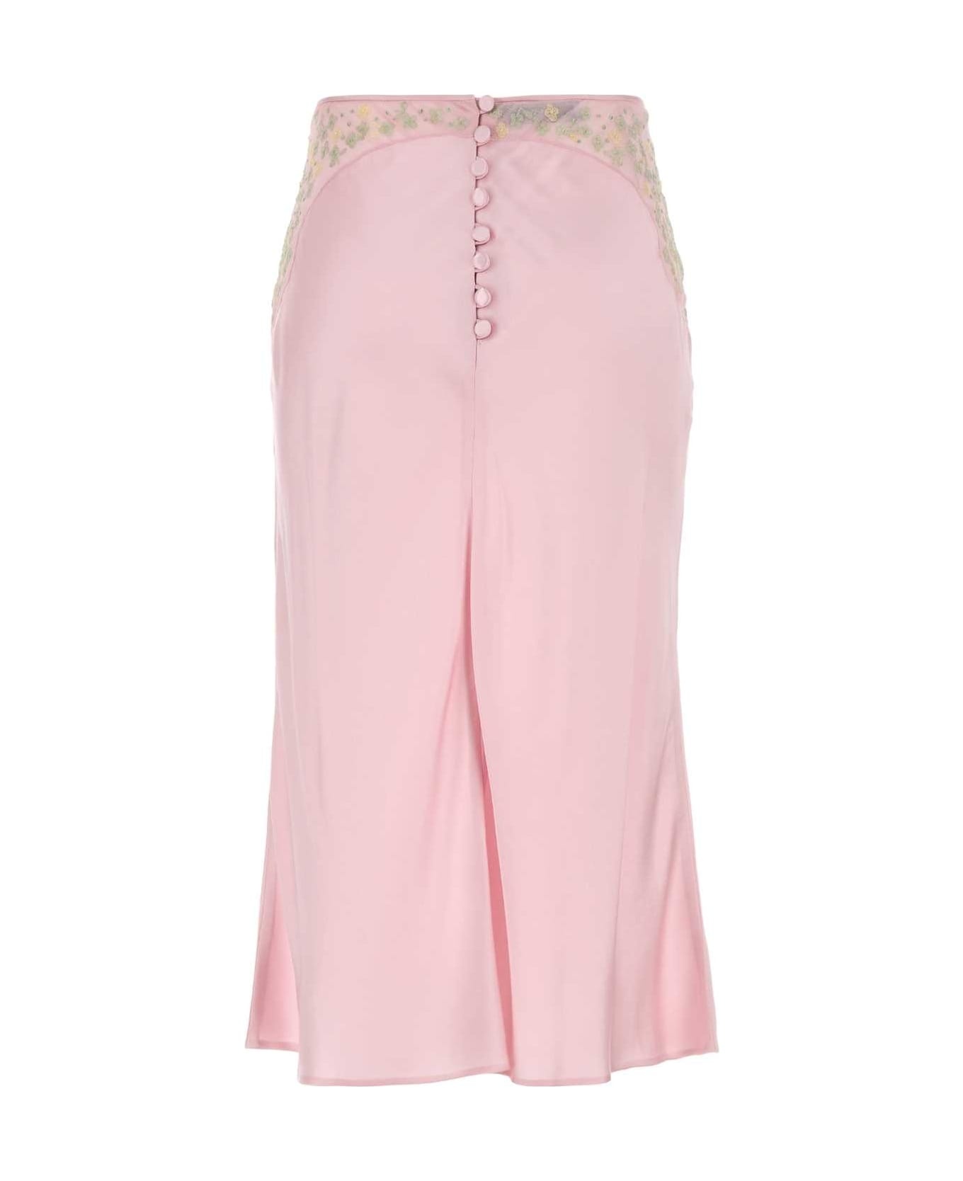 Pink Satin Skirt - 2