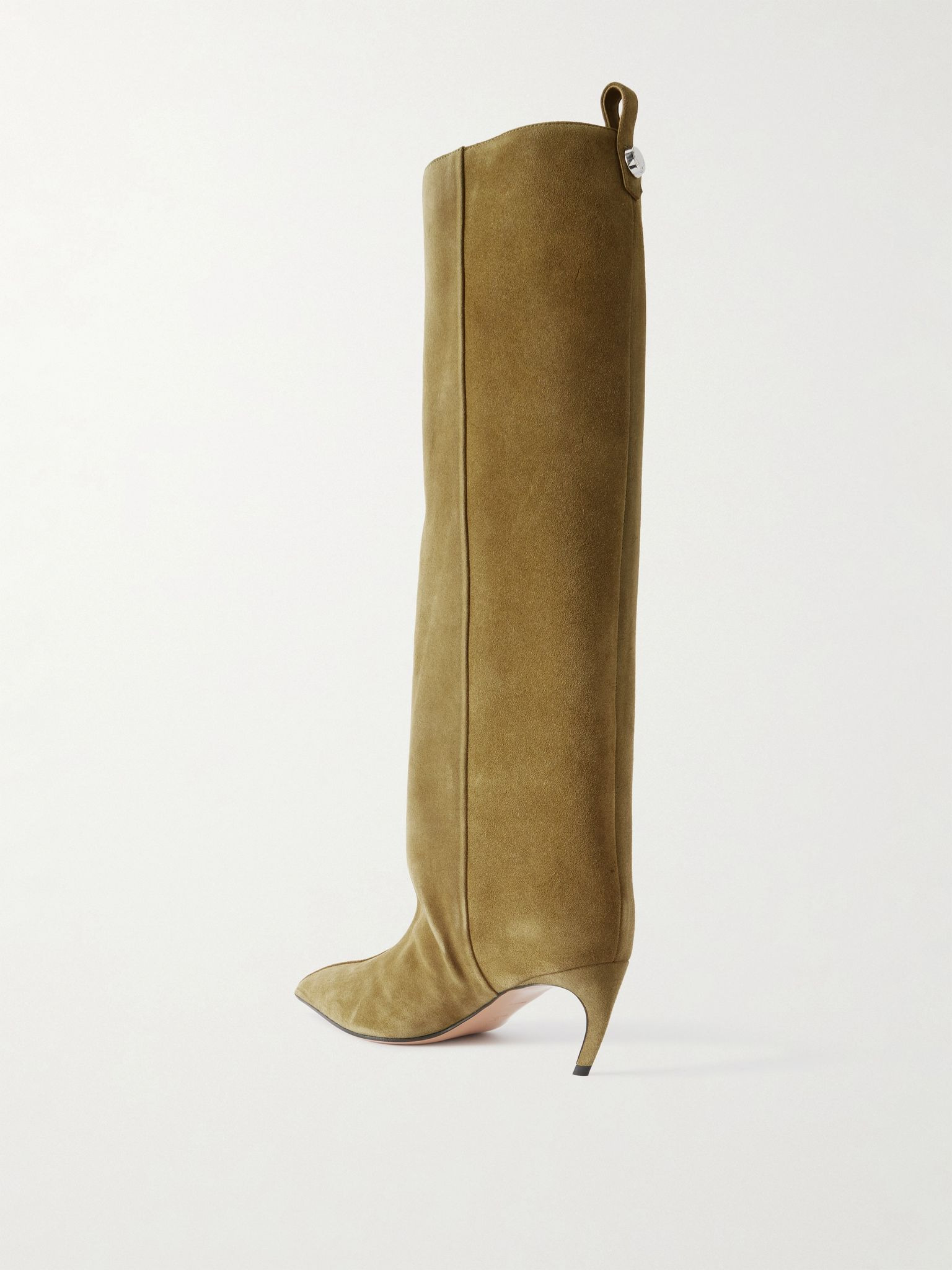 Lea suede knee boots Army green - 3