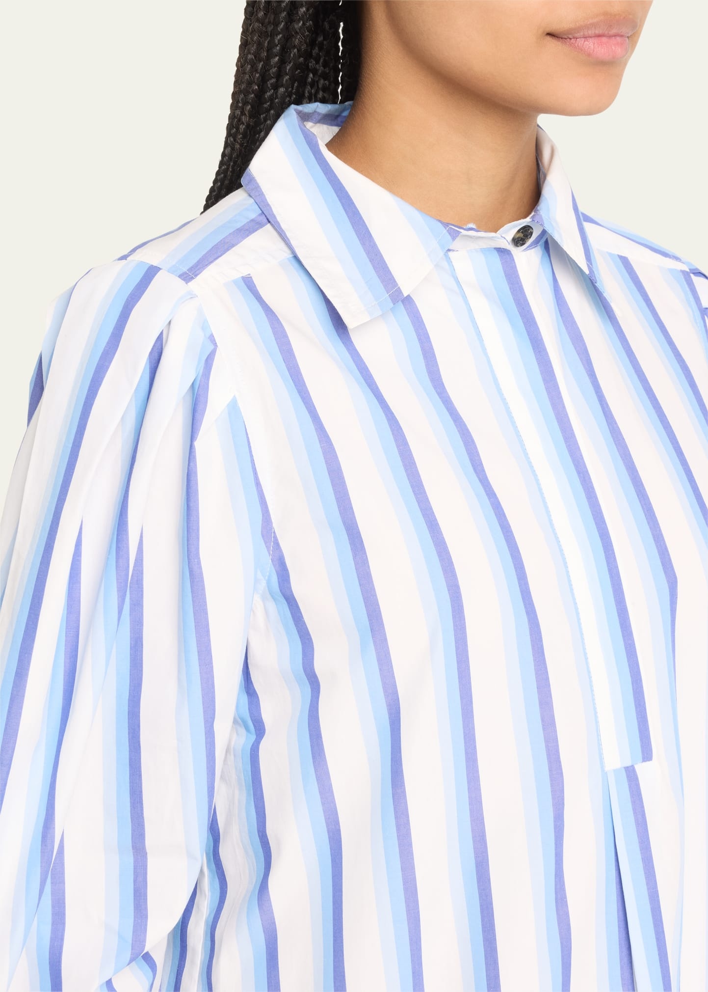 Stripe Cotton Mini Shirtdress - 5